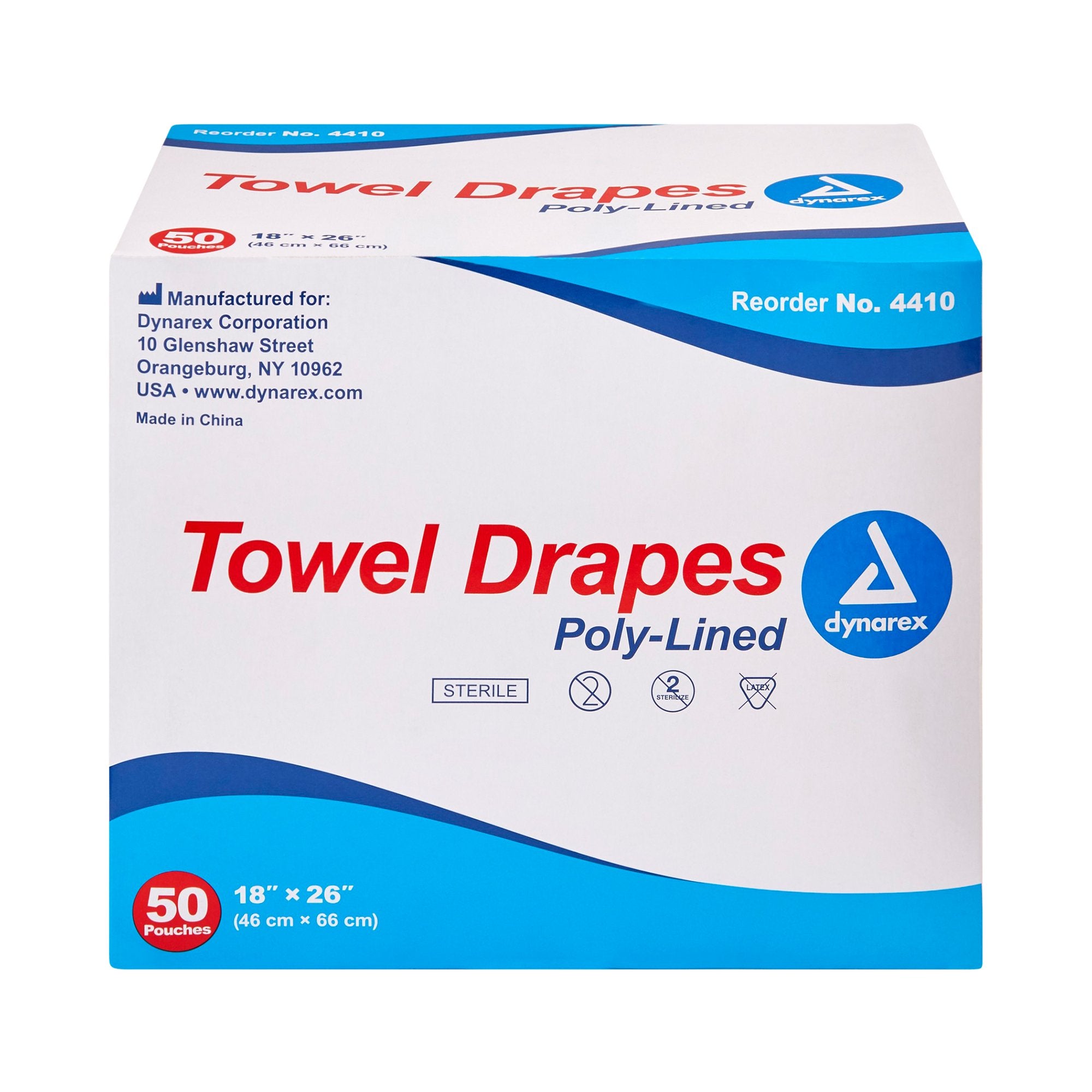 dynarex® Sterile Towel General Purpose Drape, 18 x 26 Inch (50 Units)