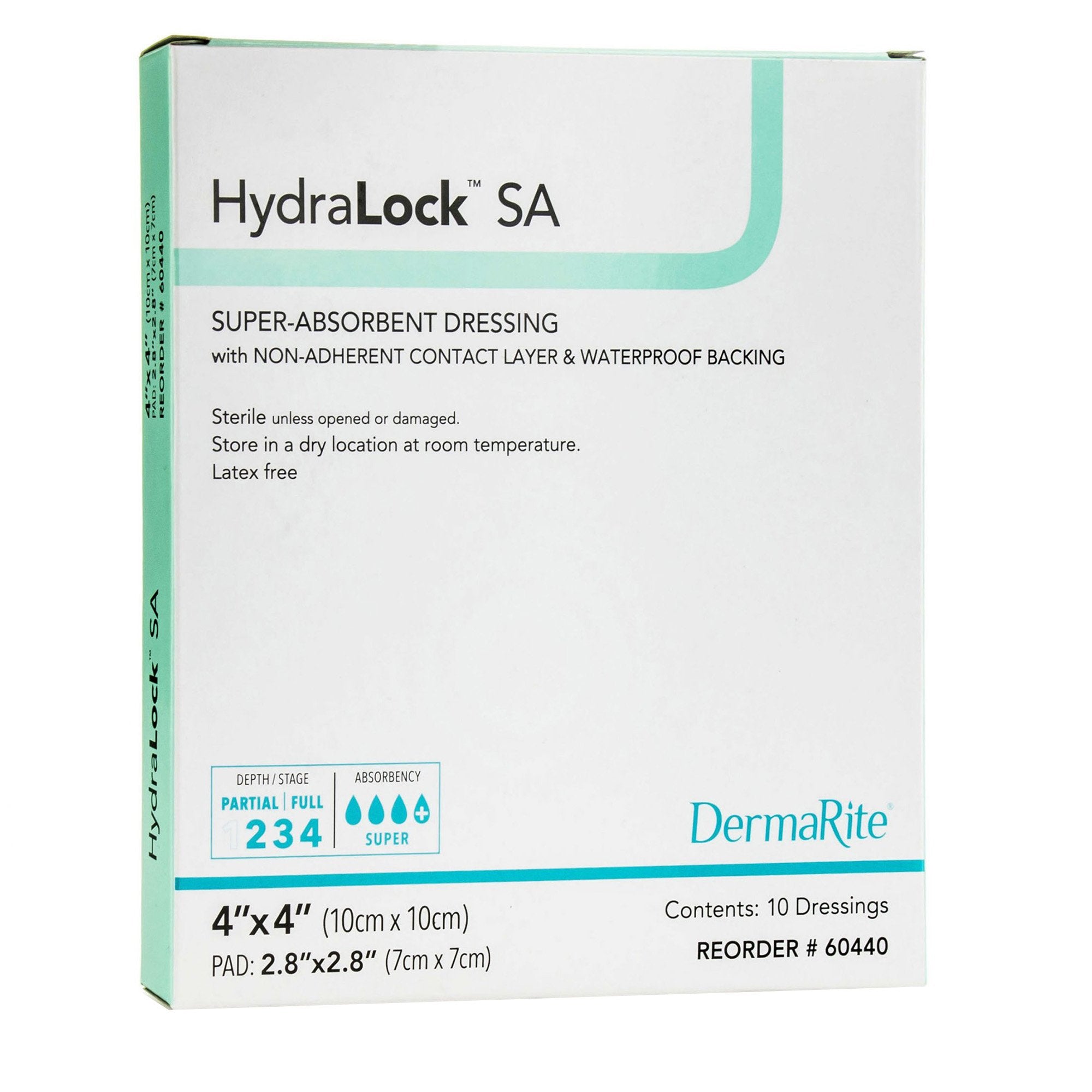 HydraLock™ Super Absorbent Dressing, 4 x 4 Inch (10 Units)