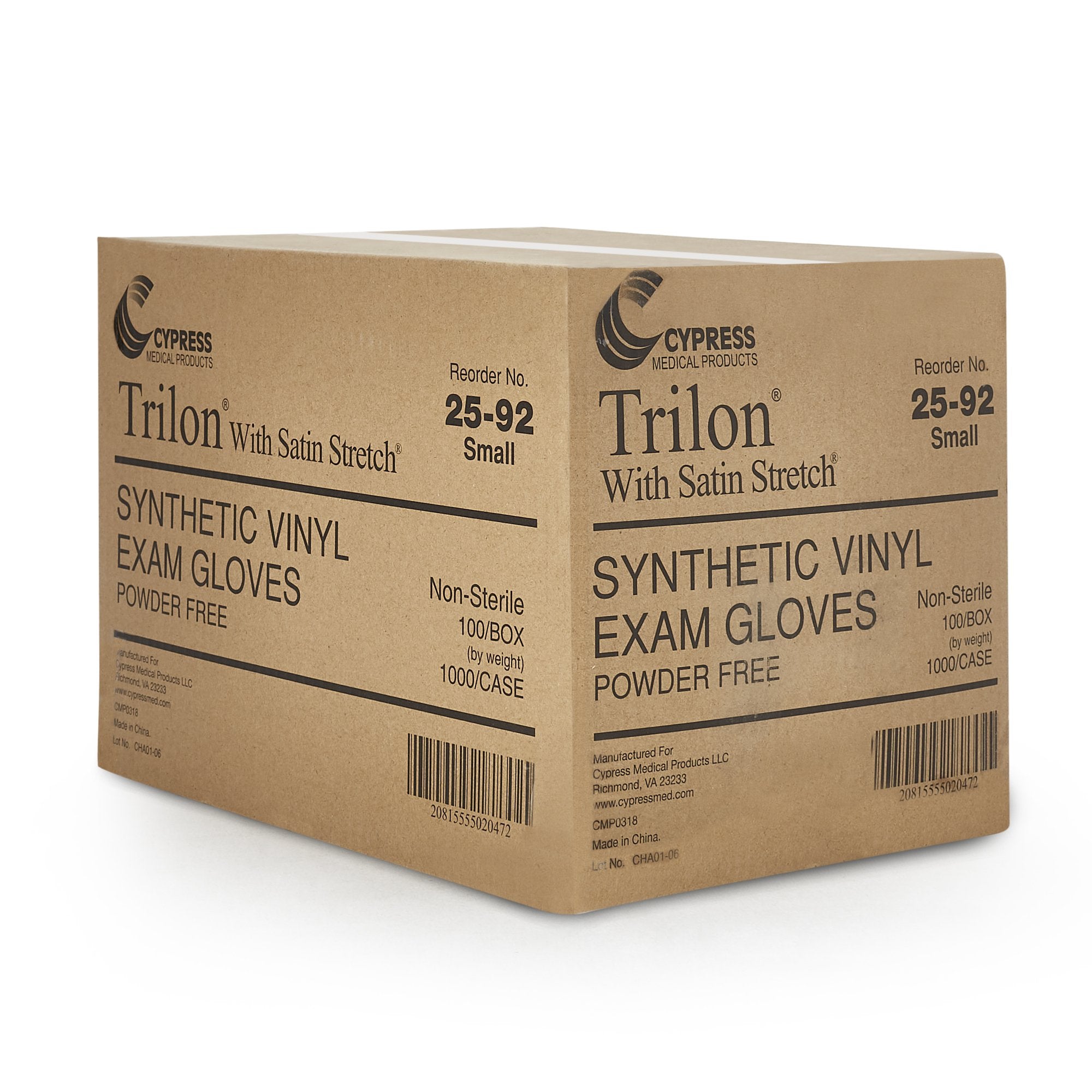 Trilon® Vinyl Exam Glove, Small, Clear (100 Units)