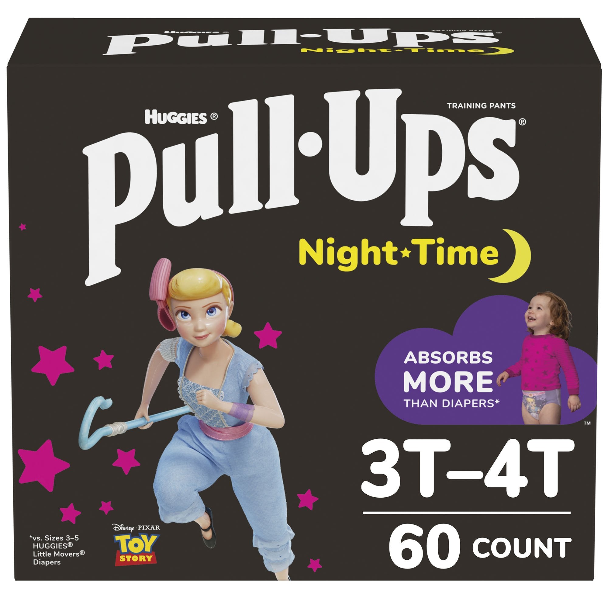 Huggies® Pull-Ups® Night-Time® Training Pants, 3T to 4T (60 Units)