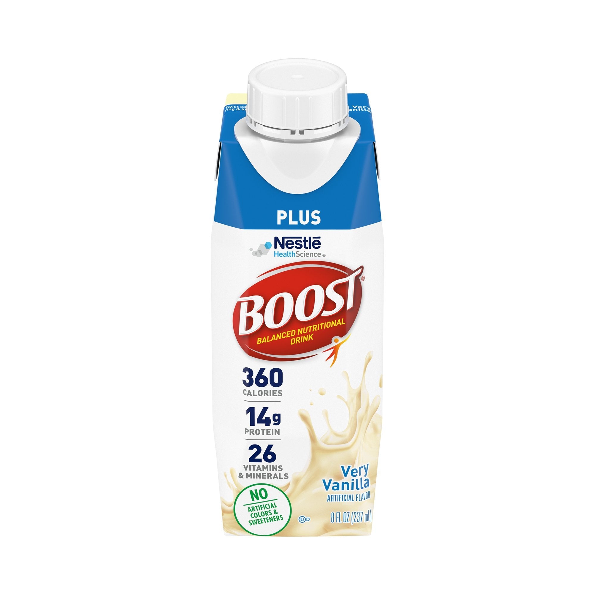 Boost Plus® Vanilla Balanced Nutritional Drink, 8-ounce carton (24 Units)