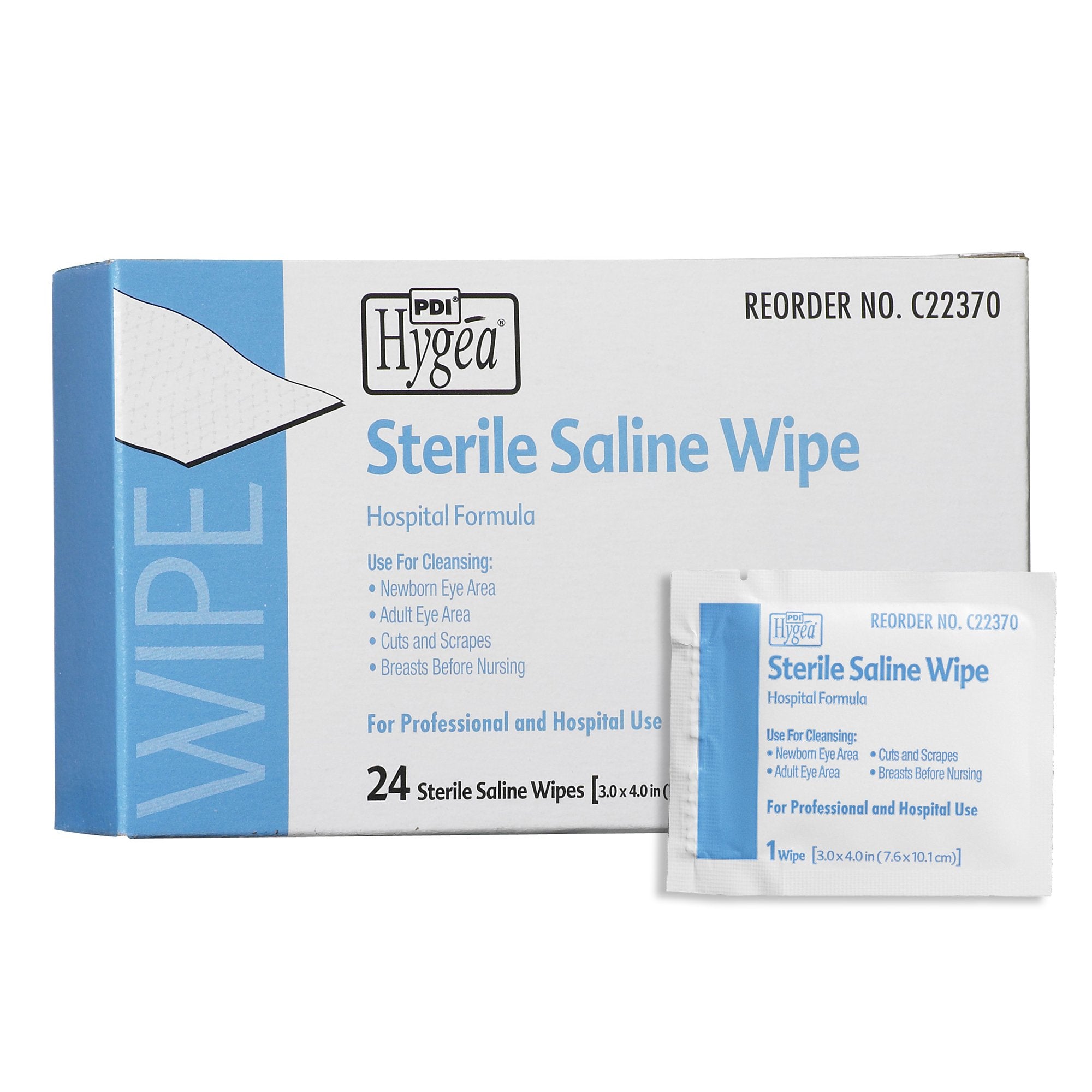 Hygea® Unscented Saline Wipe, Individual Packet (24 Units)