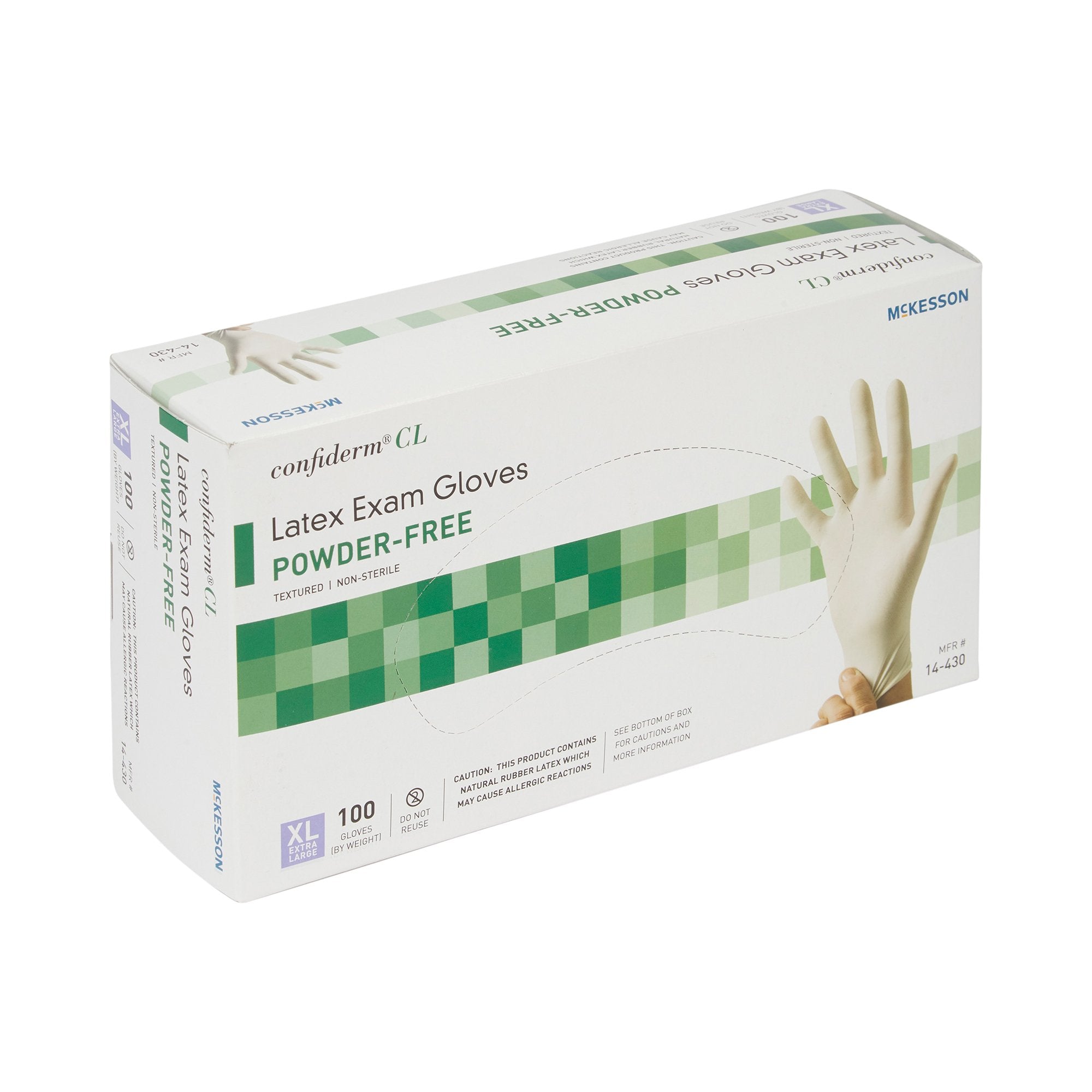 McKesson Confiderm® Latex Exam Glove, Extra Large, Ivory (100 Units)