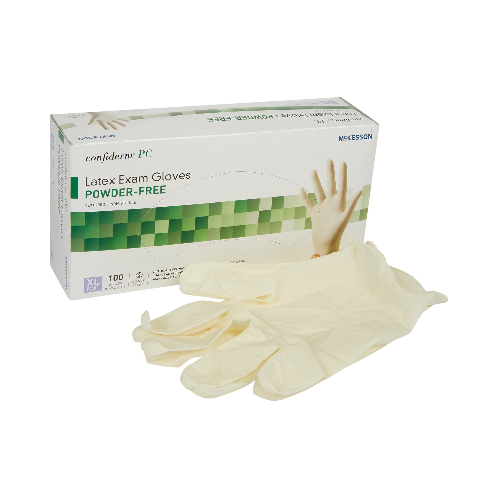 McKesson Confiderm® Latex Exam Glove, Extra Large, Ivory (100 Units)