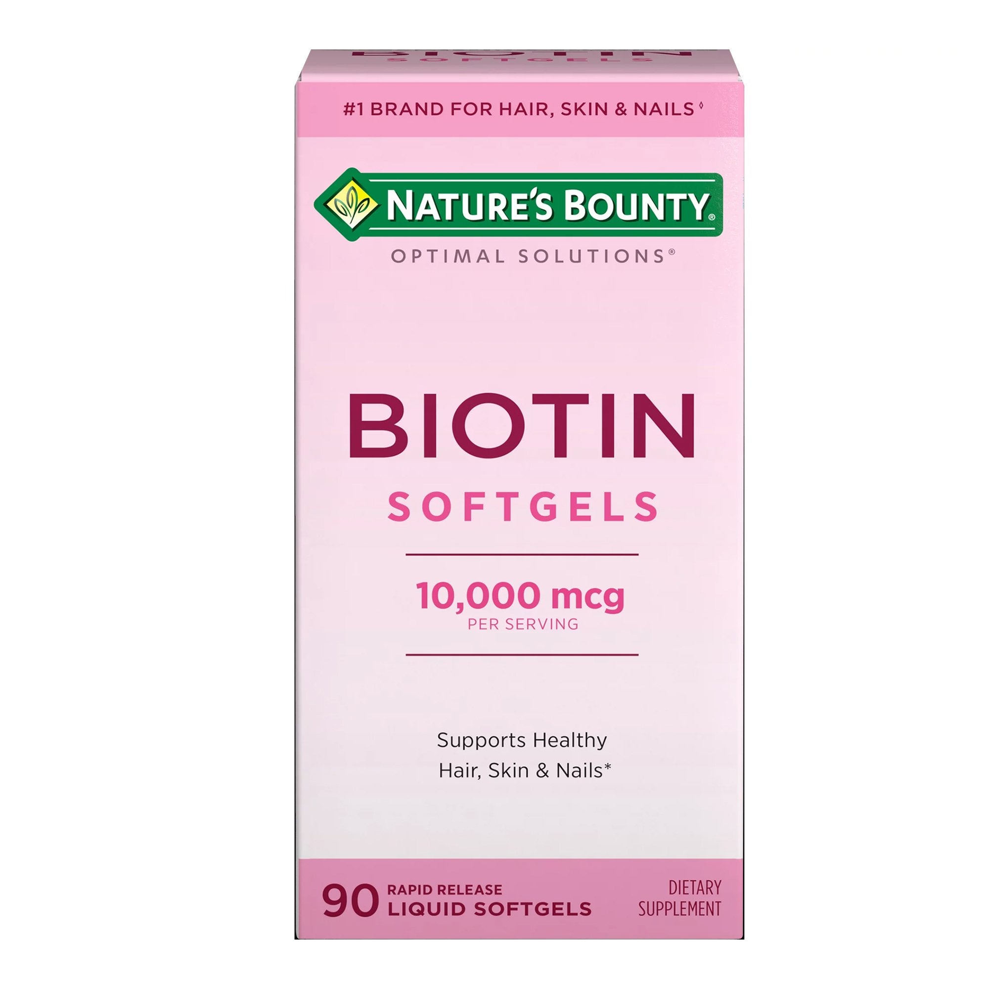 Vitamin Supplement Nature's Bounty® Biotin 10,000 mcg Strength Softgel 90 per Bottle (1 Unit)