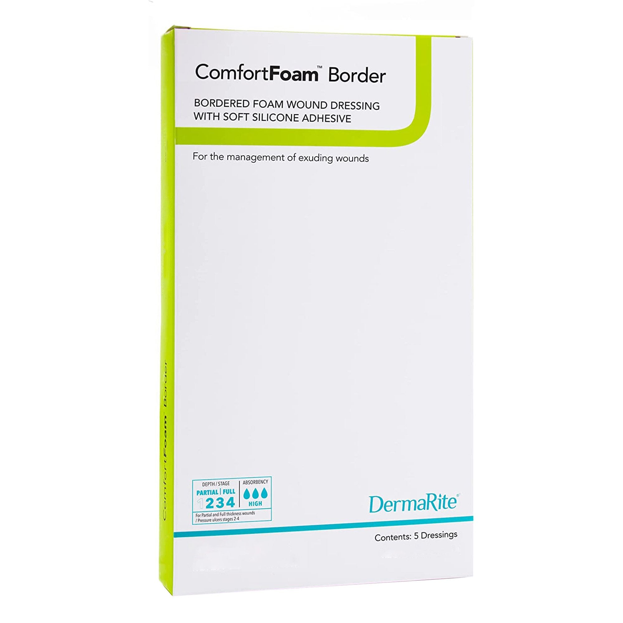 ComfortFoam™ Border Silicone Adhesive with Border Silicone Foam Dressing, 7 x 7 Inch (5 Units)