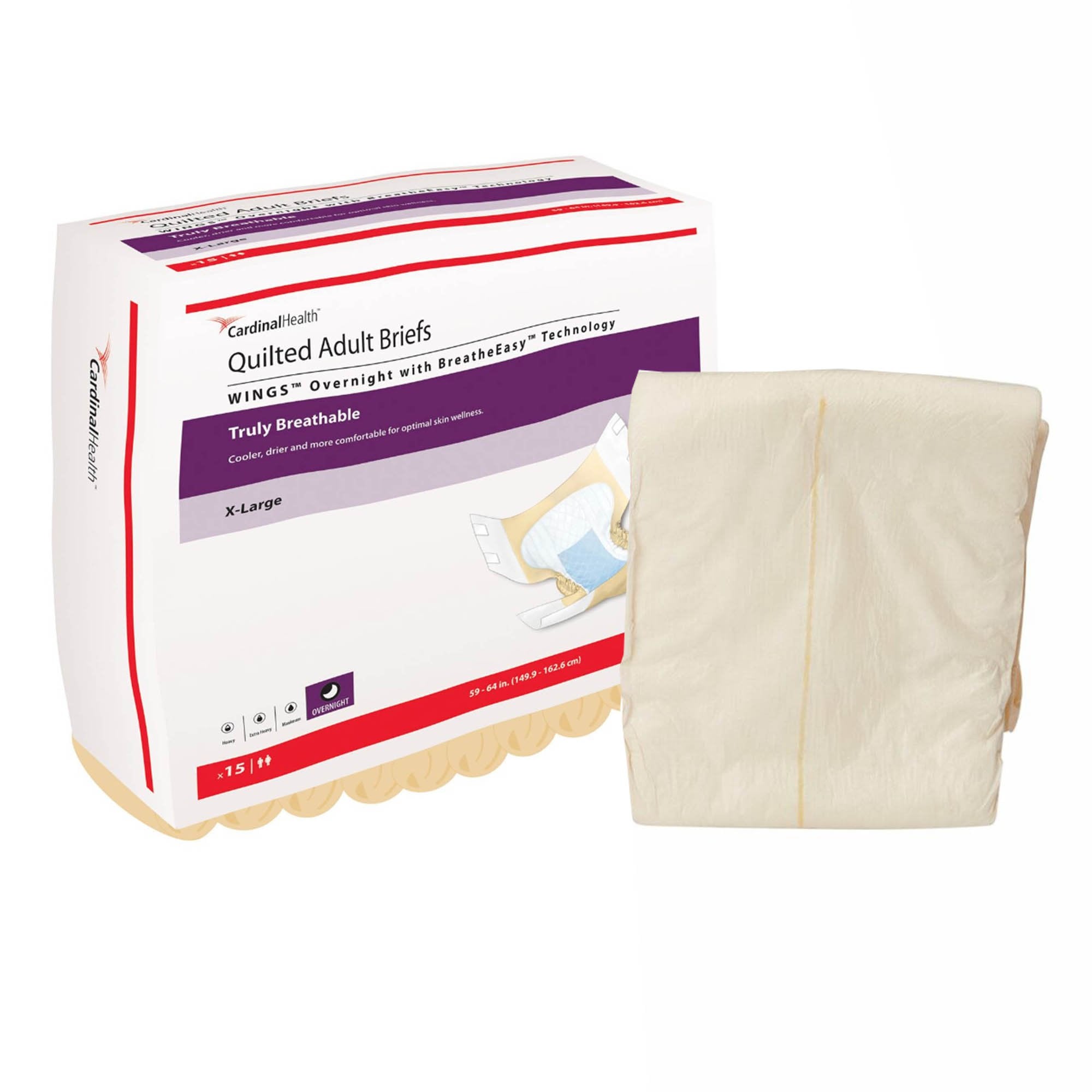 Wings™ Overnight Absorbency Incontinence Brief, Extra Large (1 Unit)