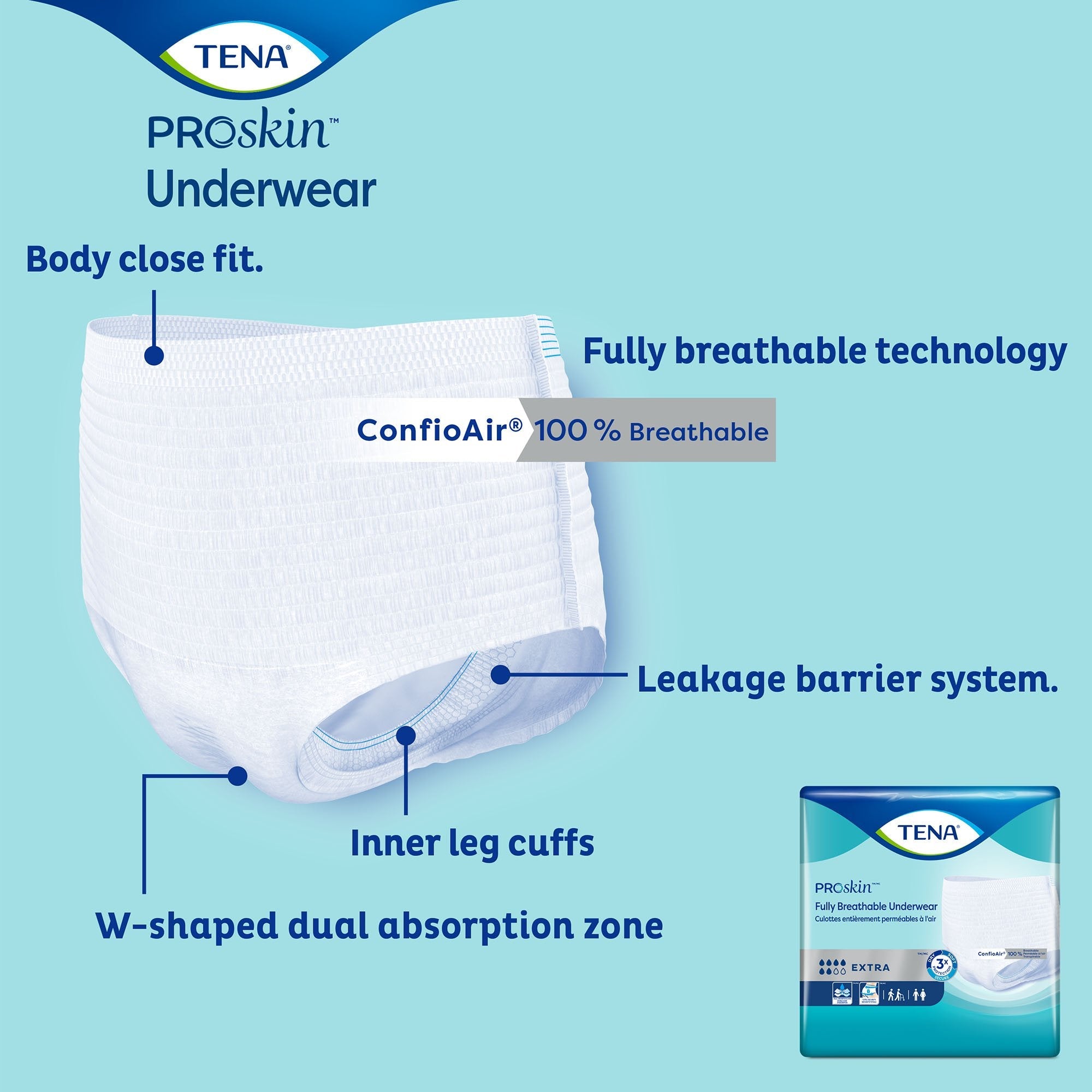 Tena ProSkin Extra Absorbent Underwear, XXL, 12-Pack, Unisex