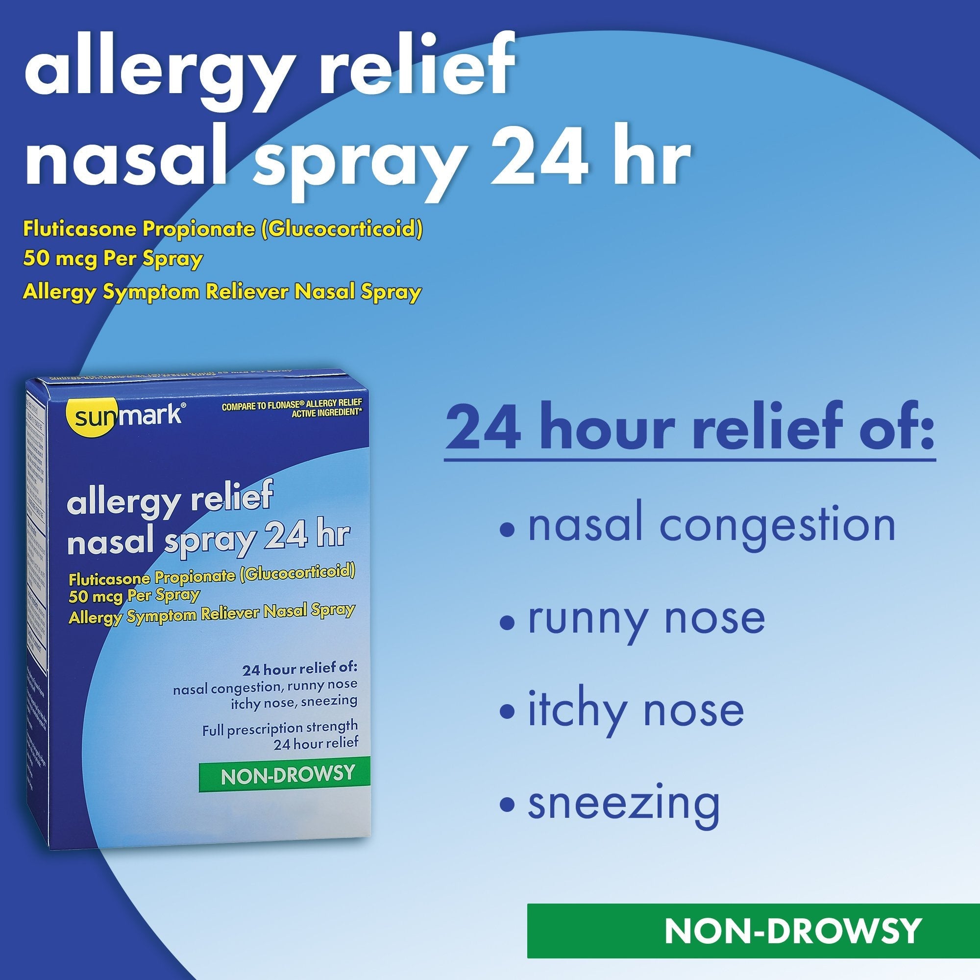 sunmark® 24 Hour Fluticasone Propionate Allergy Relief, 0.34 fl. oz. (1 Unit)