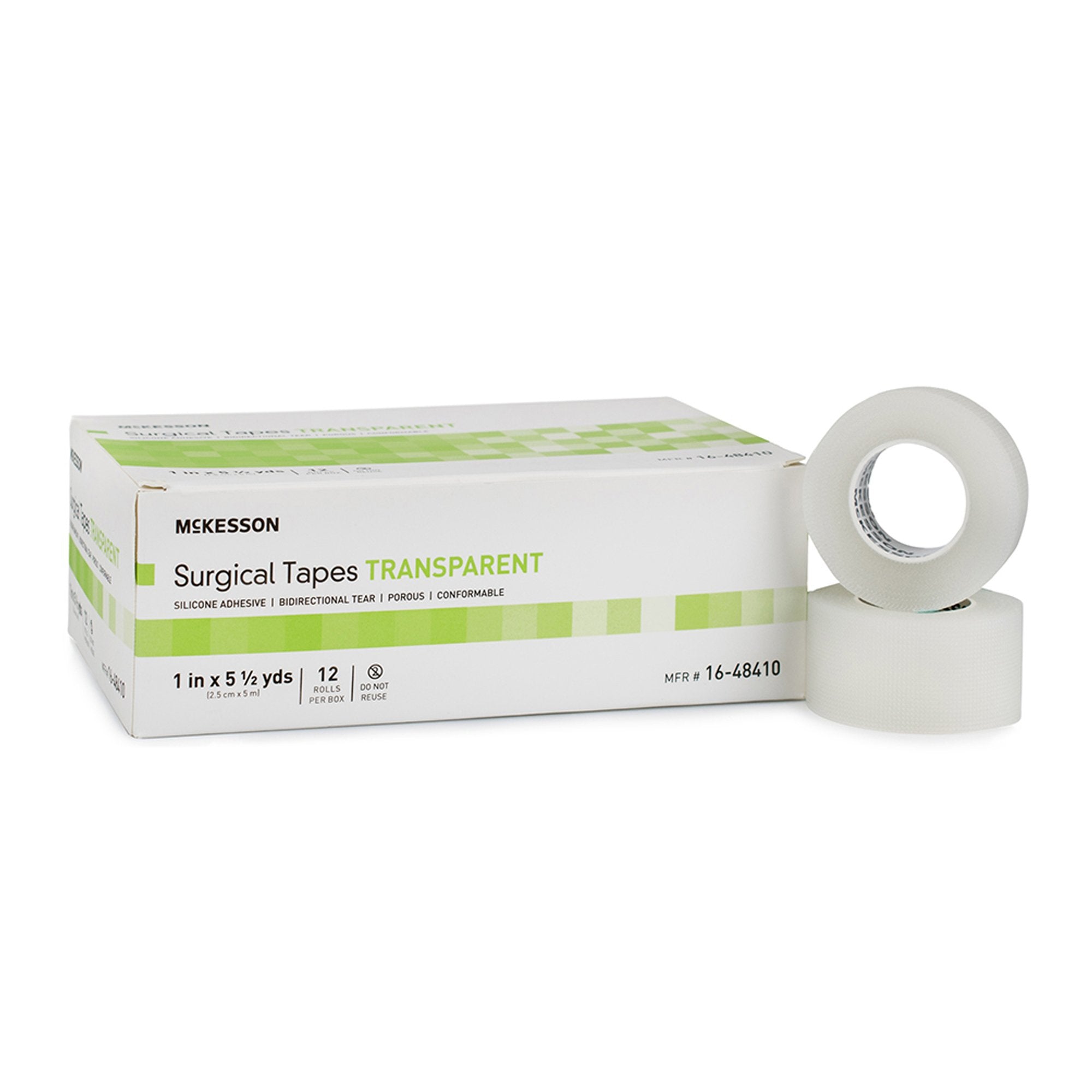 McKesson Silicone Medical Tape, 1 Inch x 5-1/2 Yard, Transparent (12 Units)