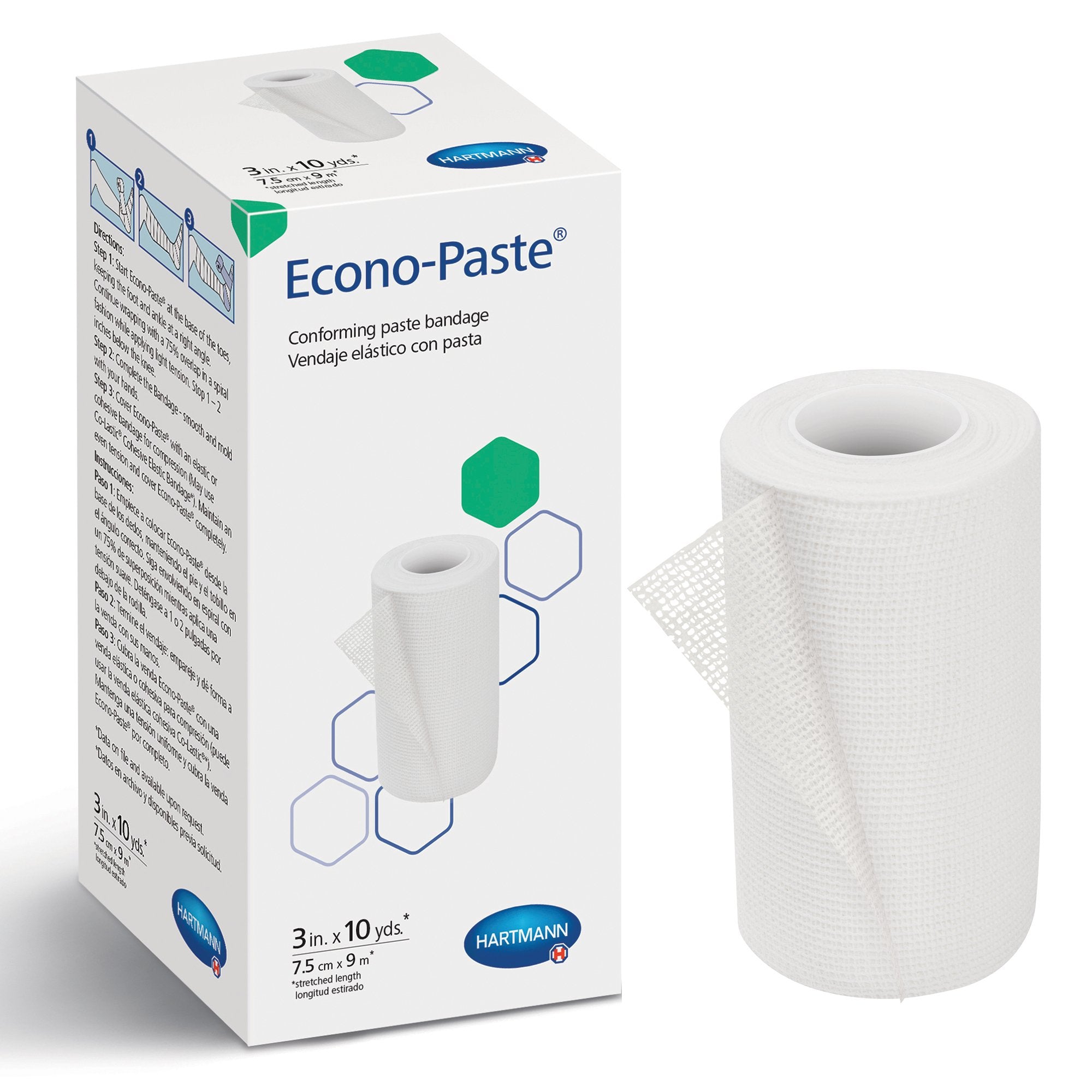 Econo-Paste® Impregnated Conforming Dressing, 3 Inch x 10 Yard (12 Units)