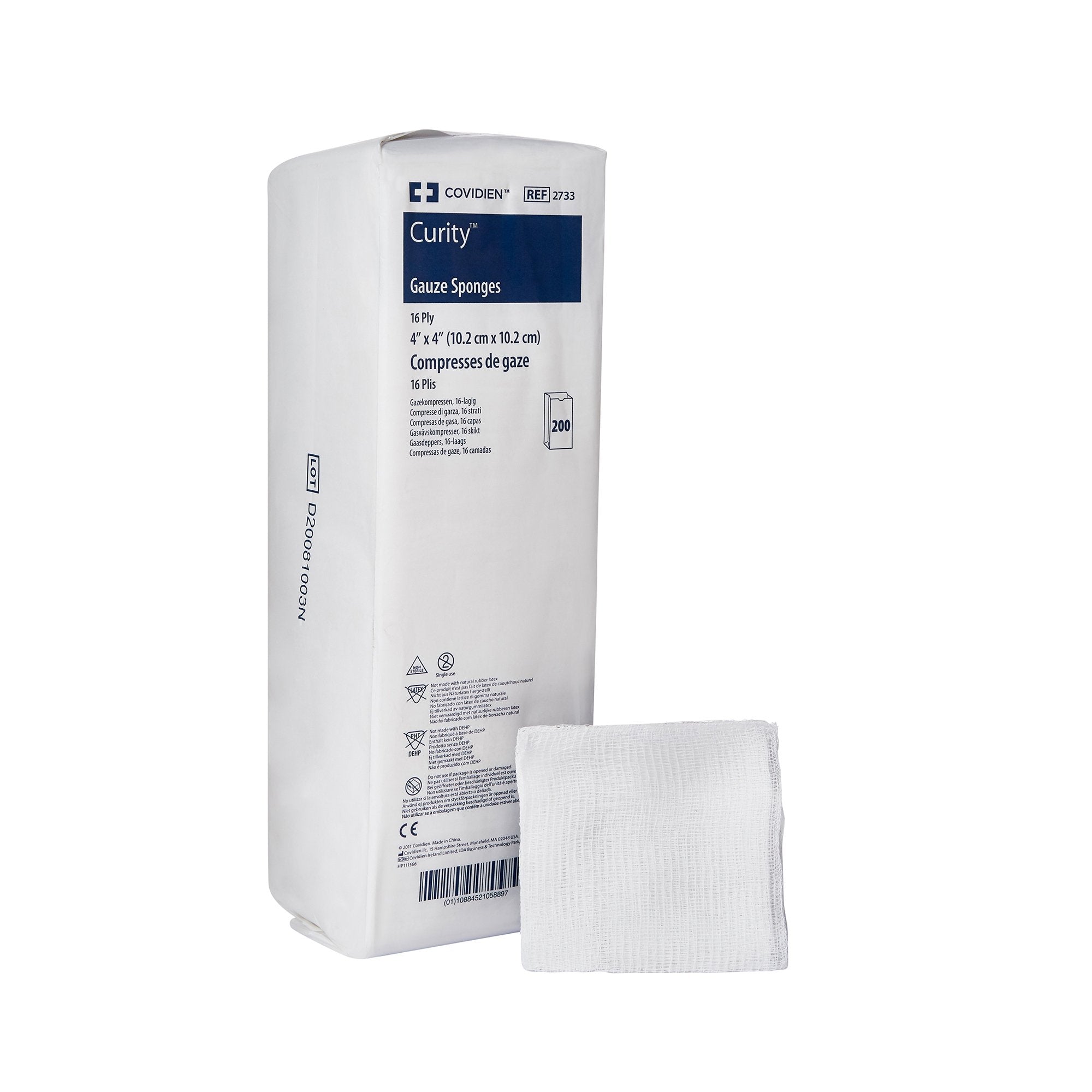 Curity™ NonSterile USP Type VII Gauze Sponge, 4 x 4 Inch (2000 Units)