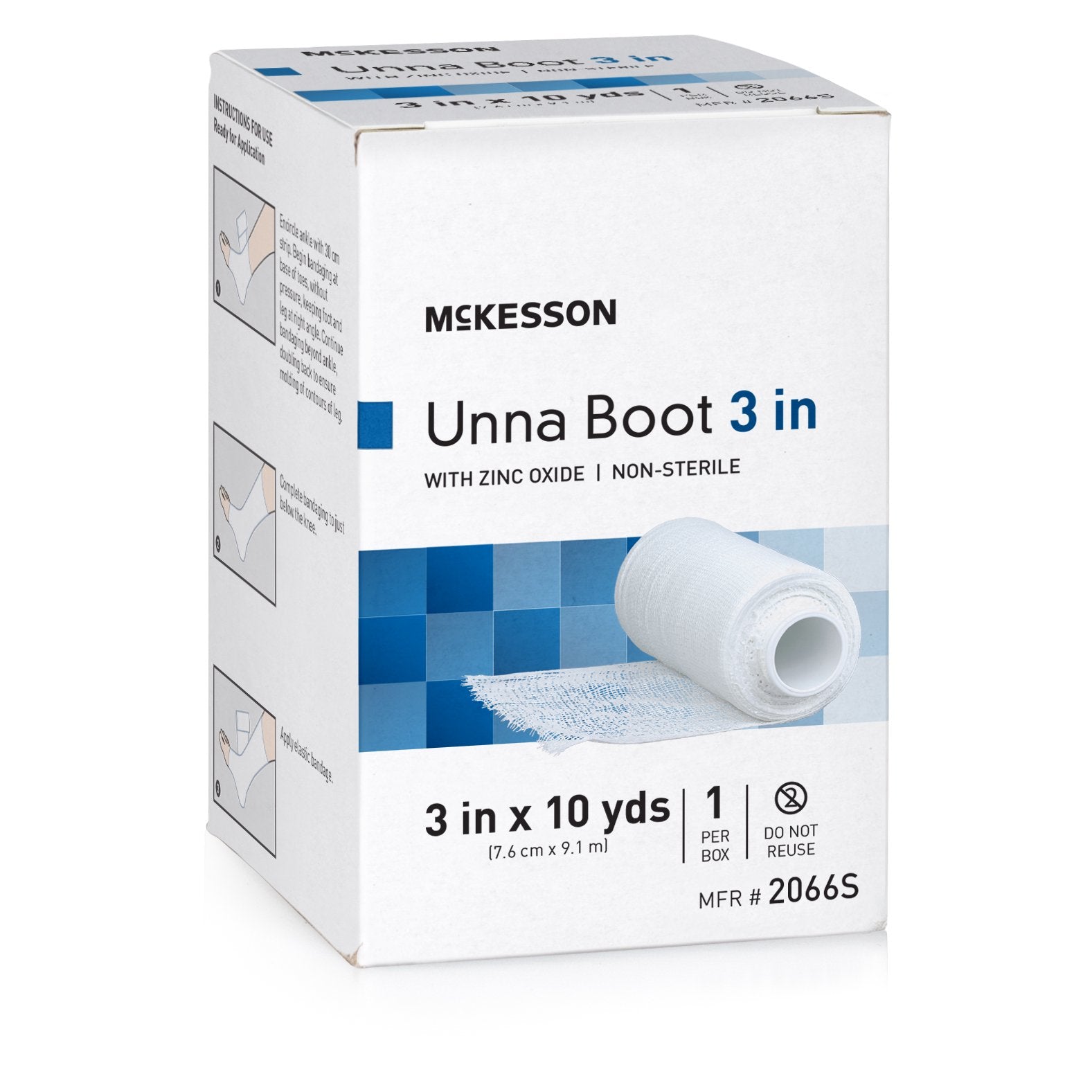 McKesson Zinc Oxide Unna Boot, 3 Inch x 10 Yard (12 Units)
