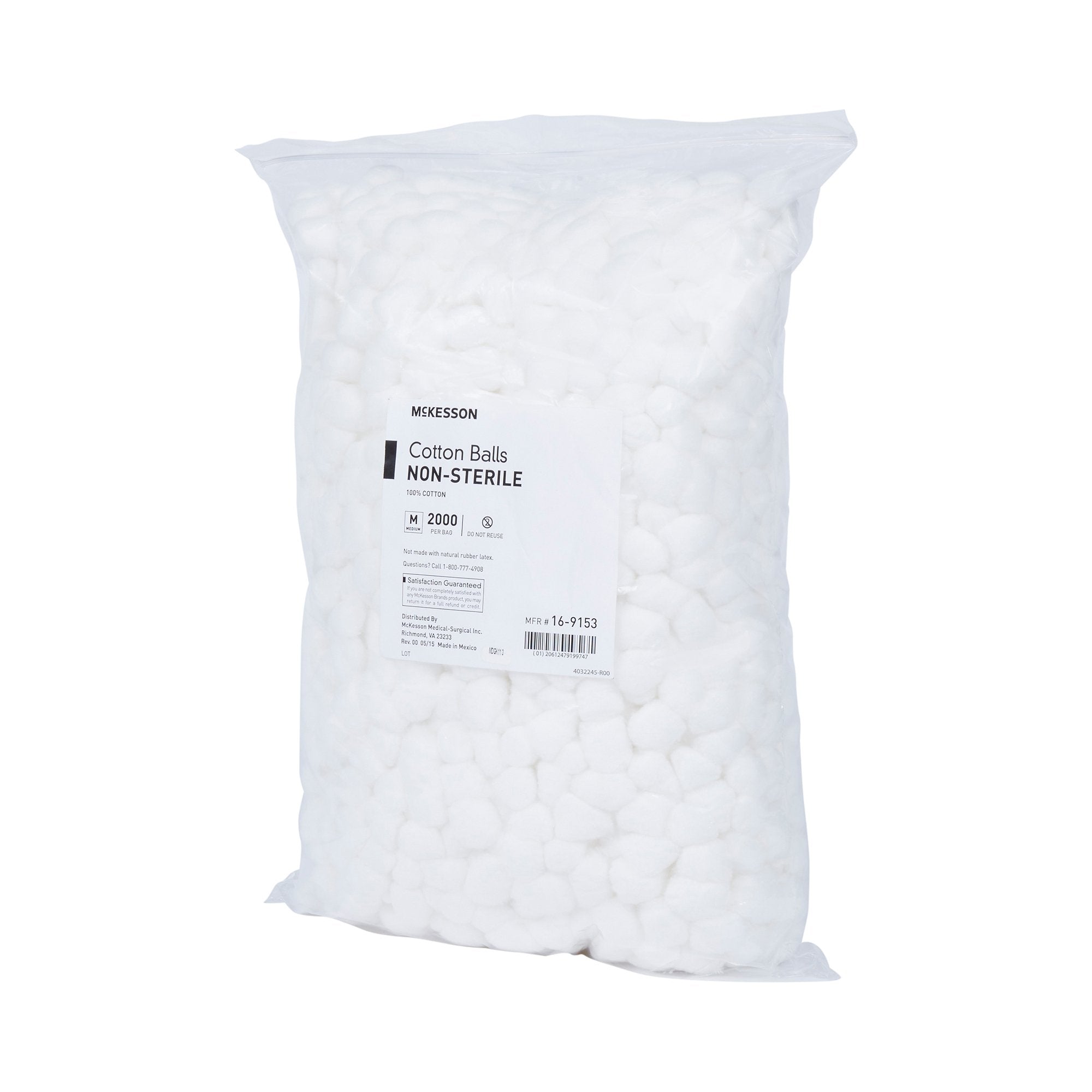 McKesson Medium Cotton Balls - 100% Pure Cotton, Non-Sterile, White (2000 Units)