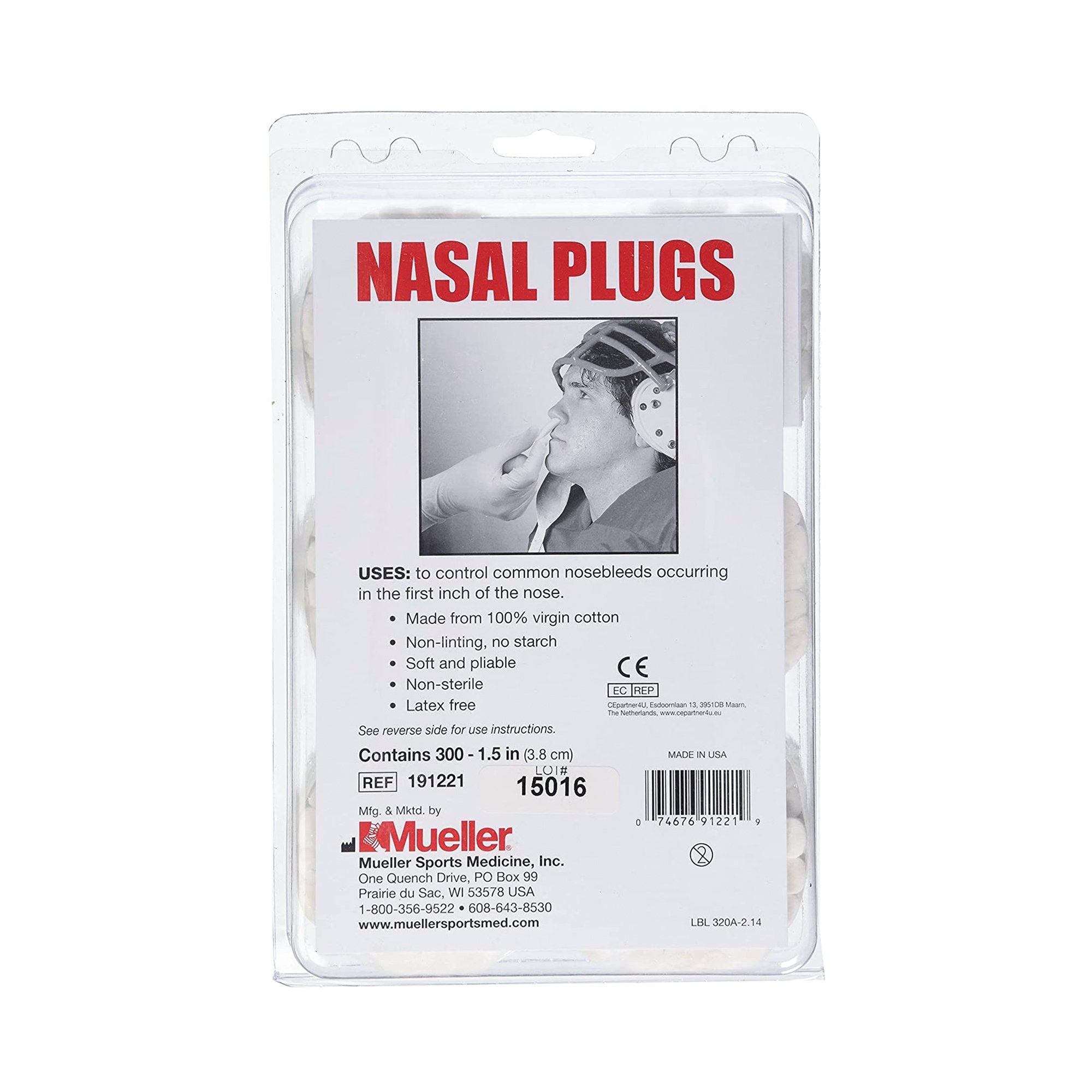 Mueller Sports Medicine Nasal Plug, 1½ Inch (1 Unit)