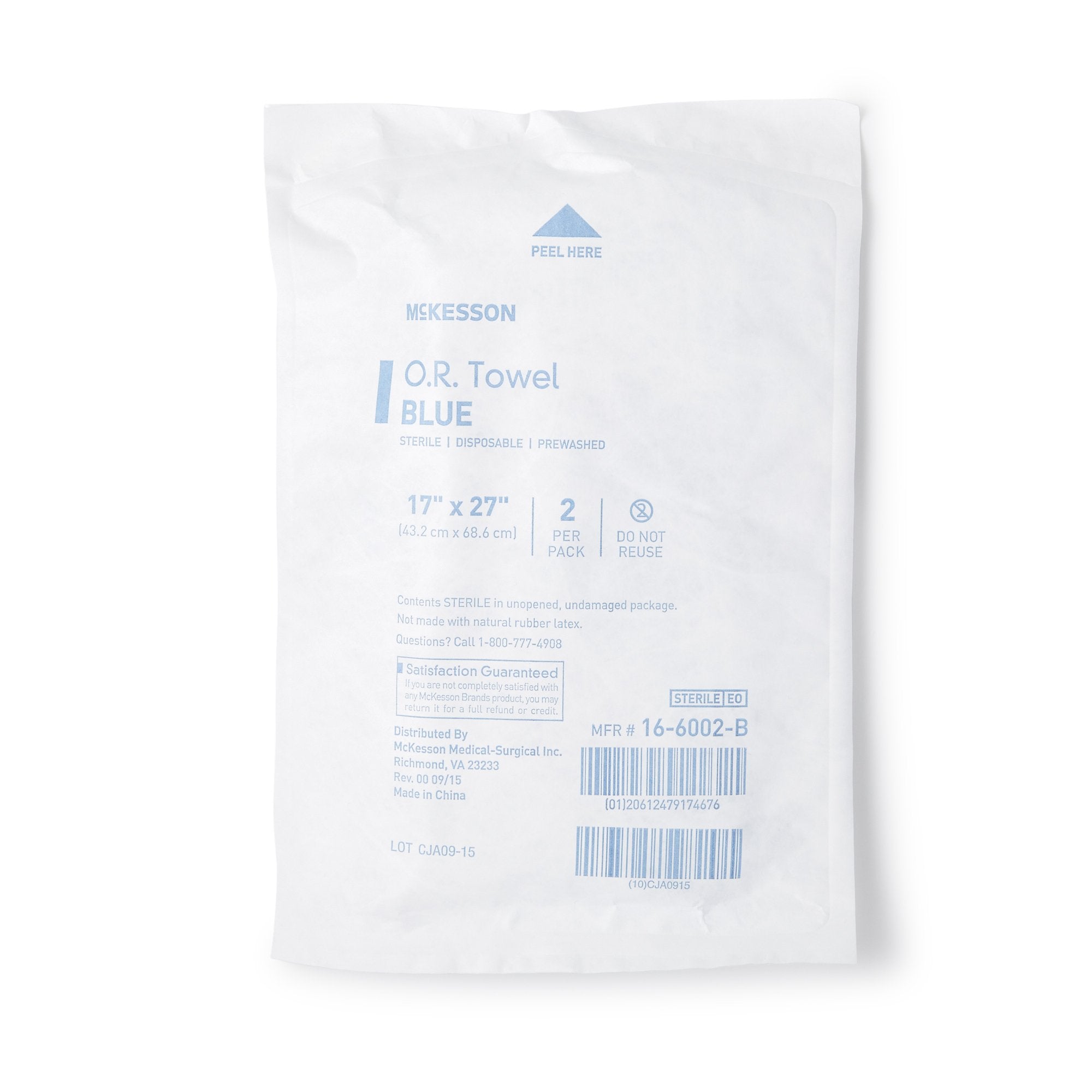 McKesson Sterile Blue O.R. Towel, 17 x 27 Inch (80 Units)
