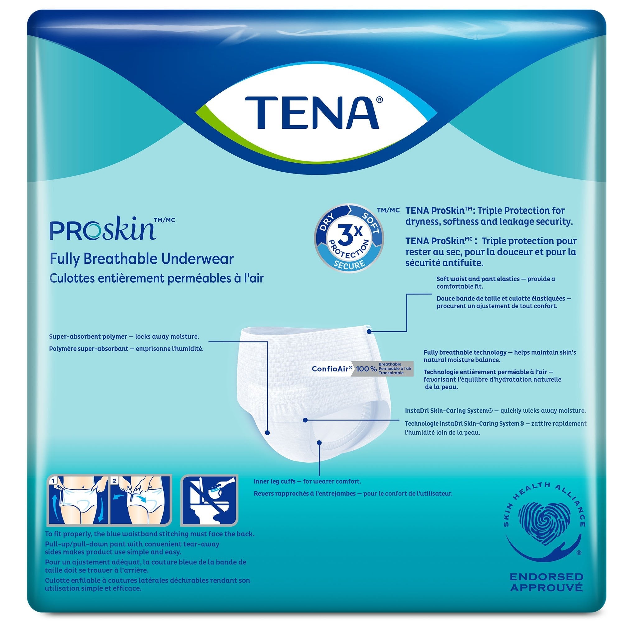 TENA® ProSkin™ Plus Fully Breathable Absorbent Underwear, Medium (20 Units)