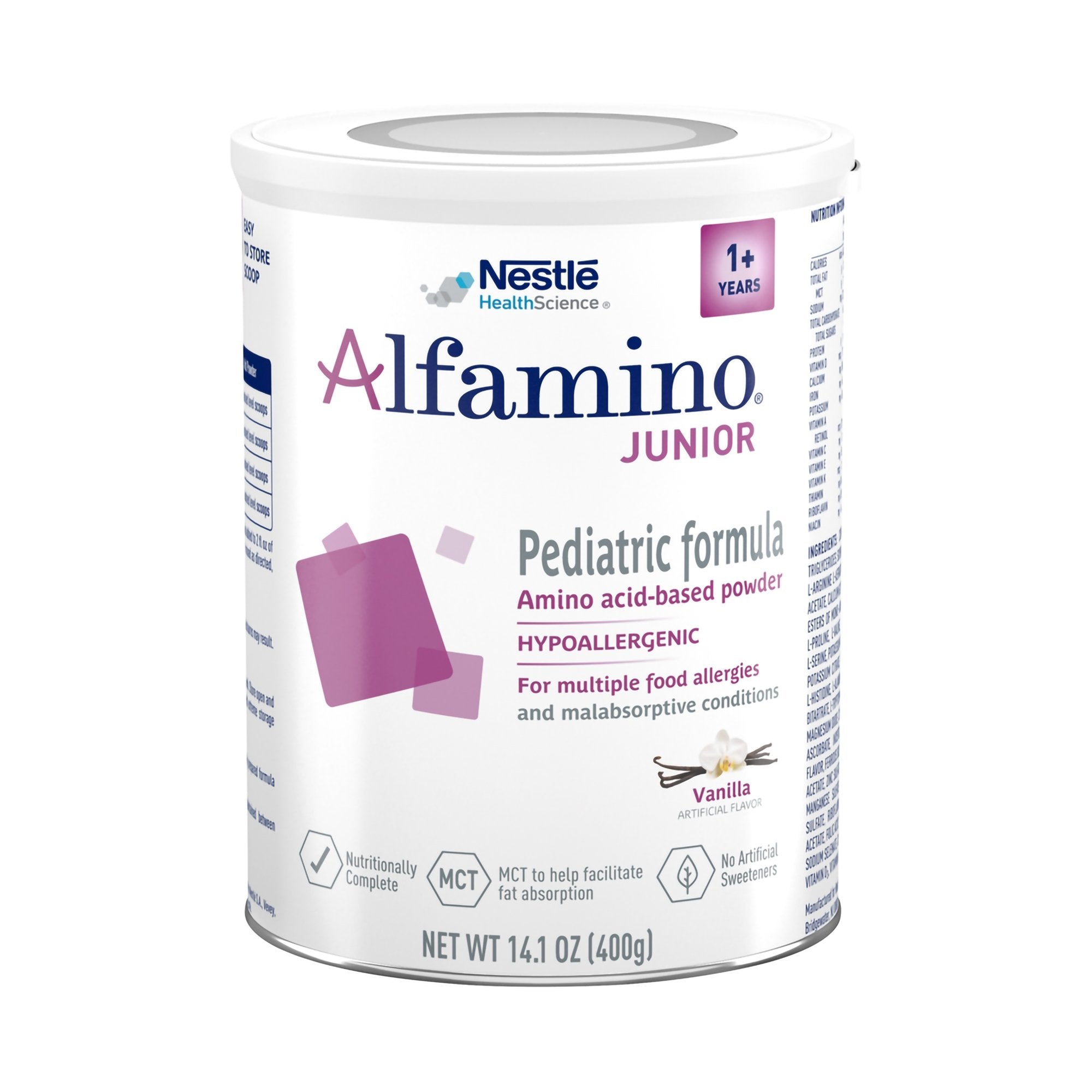 Alfamino® Junior Vanilla Amino Acid Based Pediatric Oral Supplement / Tube Feeding Formula, 14.1 oz. Can Powder (6 Units)