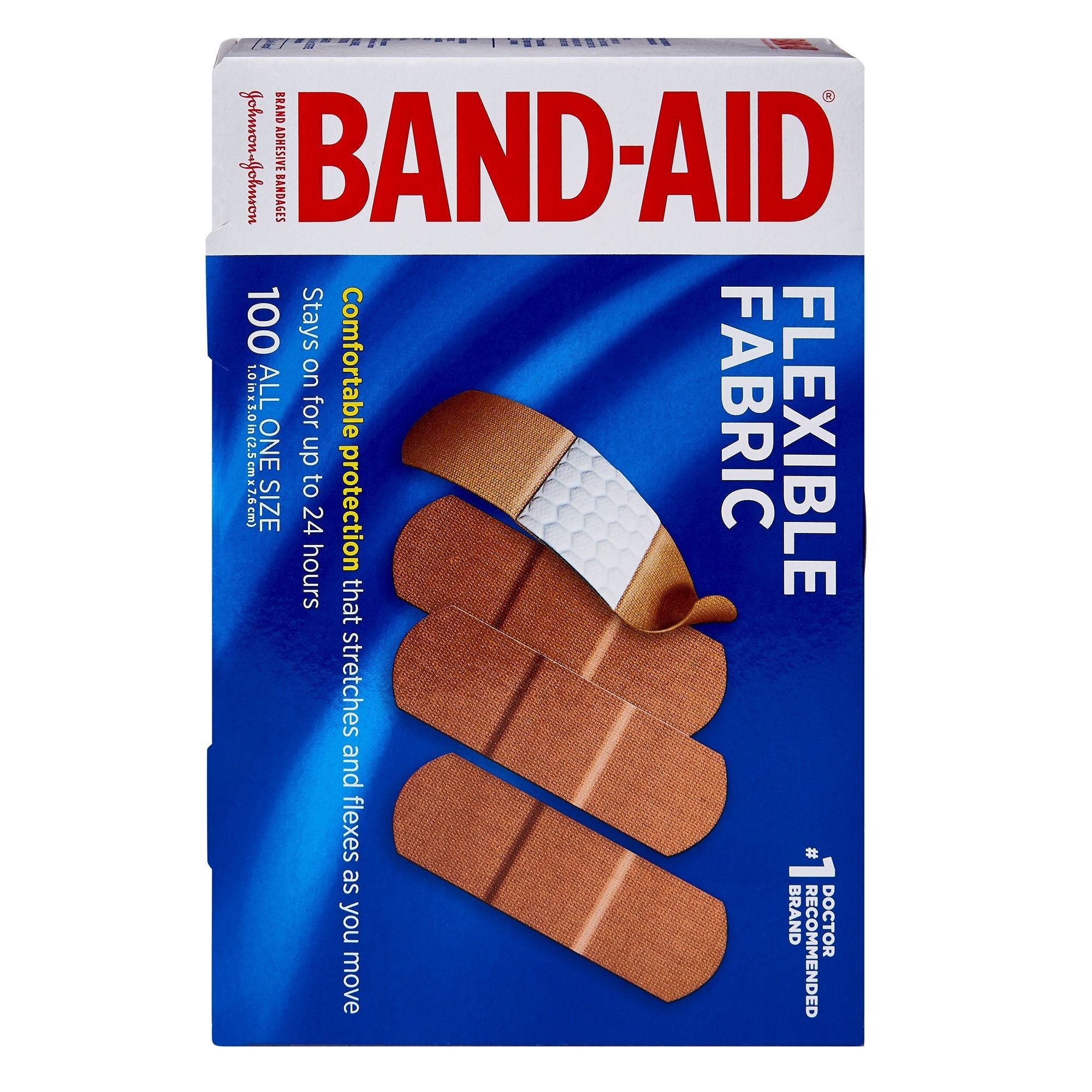 Band-Aid® Flexible Fabric Tan Adhesive Strip, 1 x 3 Inch (100 Units)