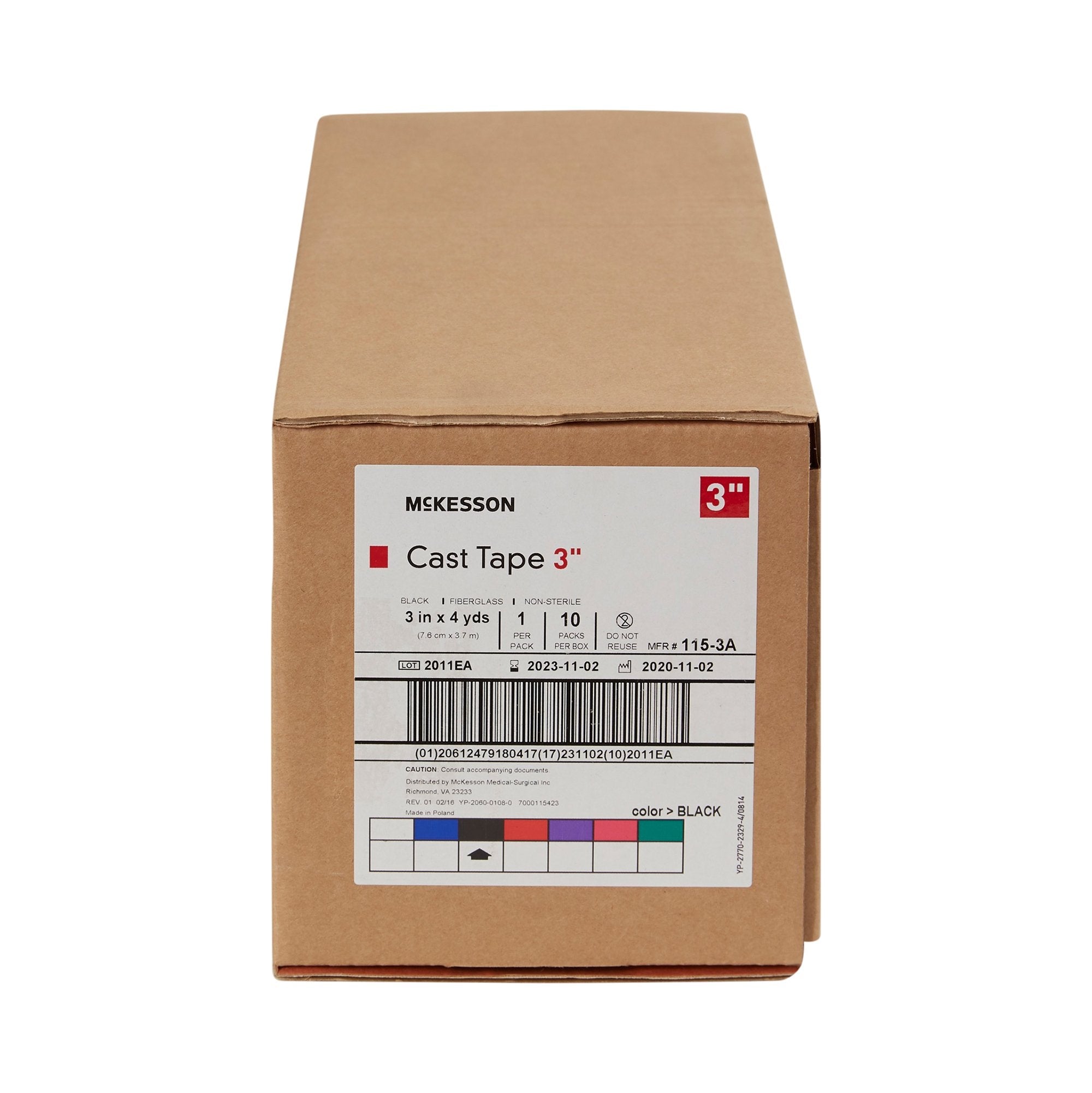 McKesson Black Cast Tape, 3 Inch x 4 Yard (10 Units)
