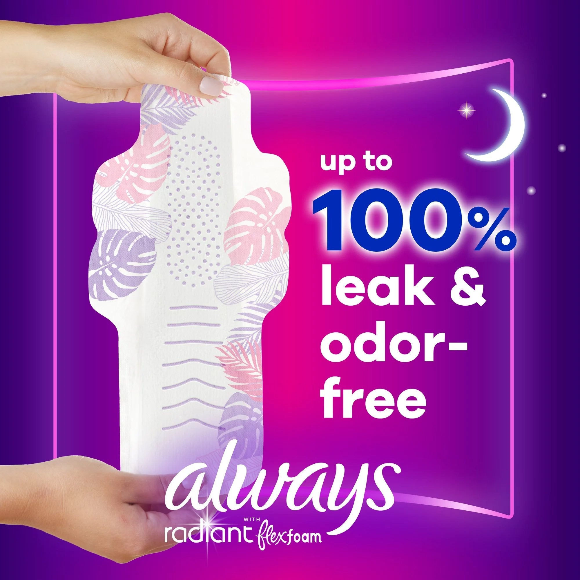 Feminine Pad Always® Radiant with FlexFoam Overnight / With Wings Heavy Absorbency (10 Units)