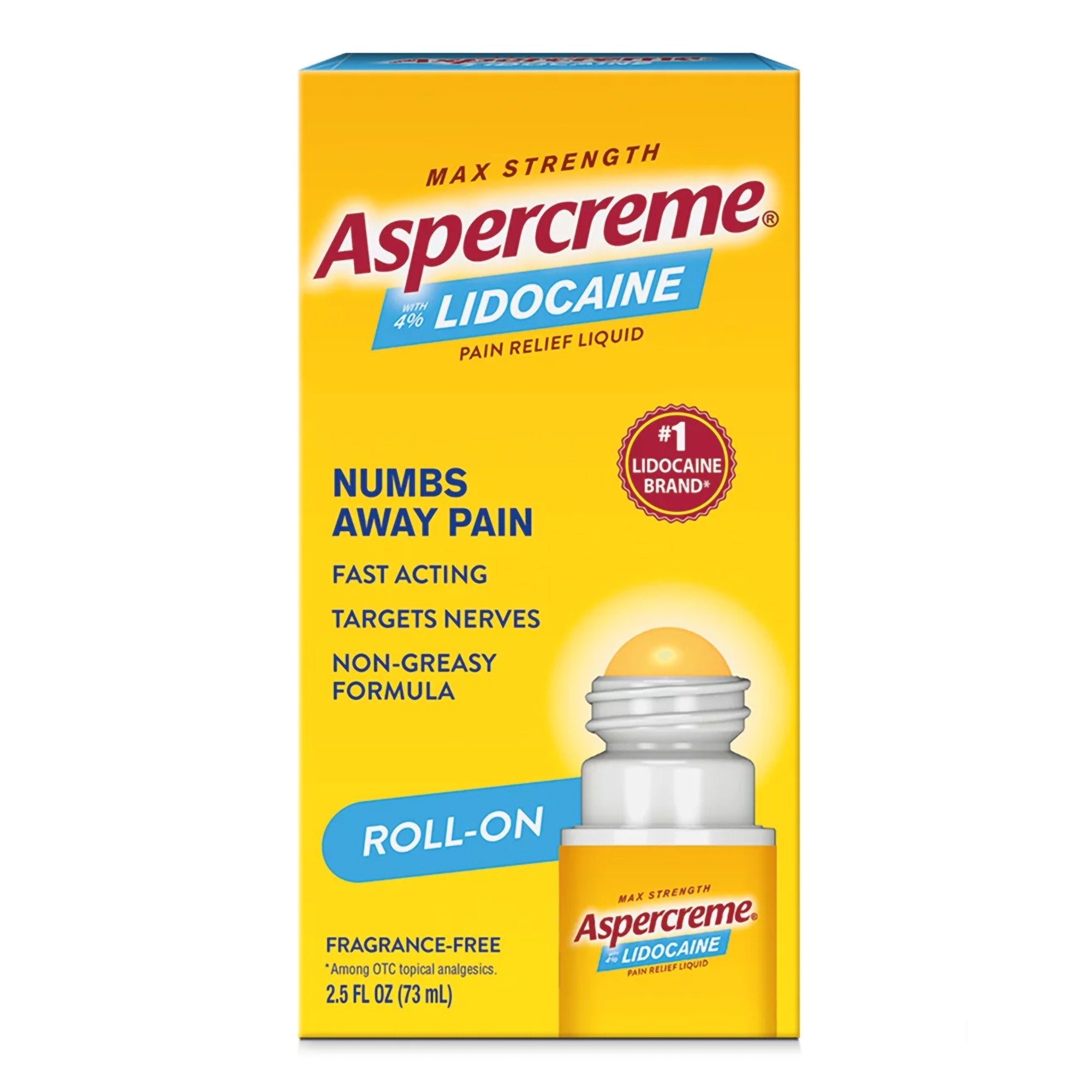 Aspercreme with 4% Lidocaine Pain Relief Liquid, Fragrance-Free (1 Unit)