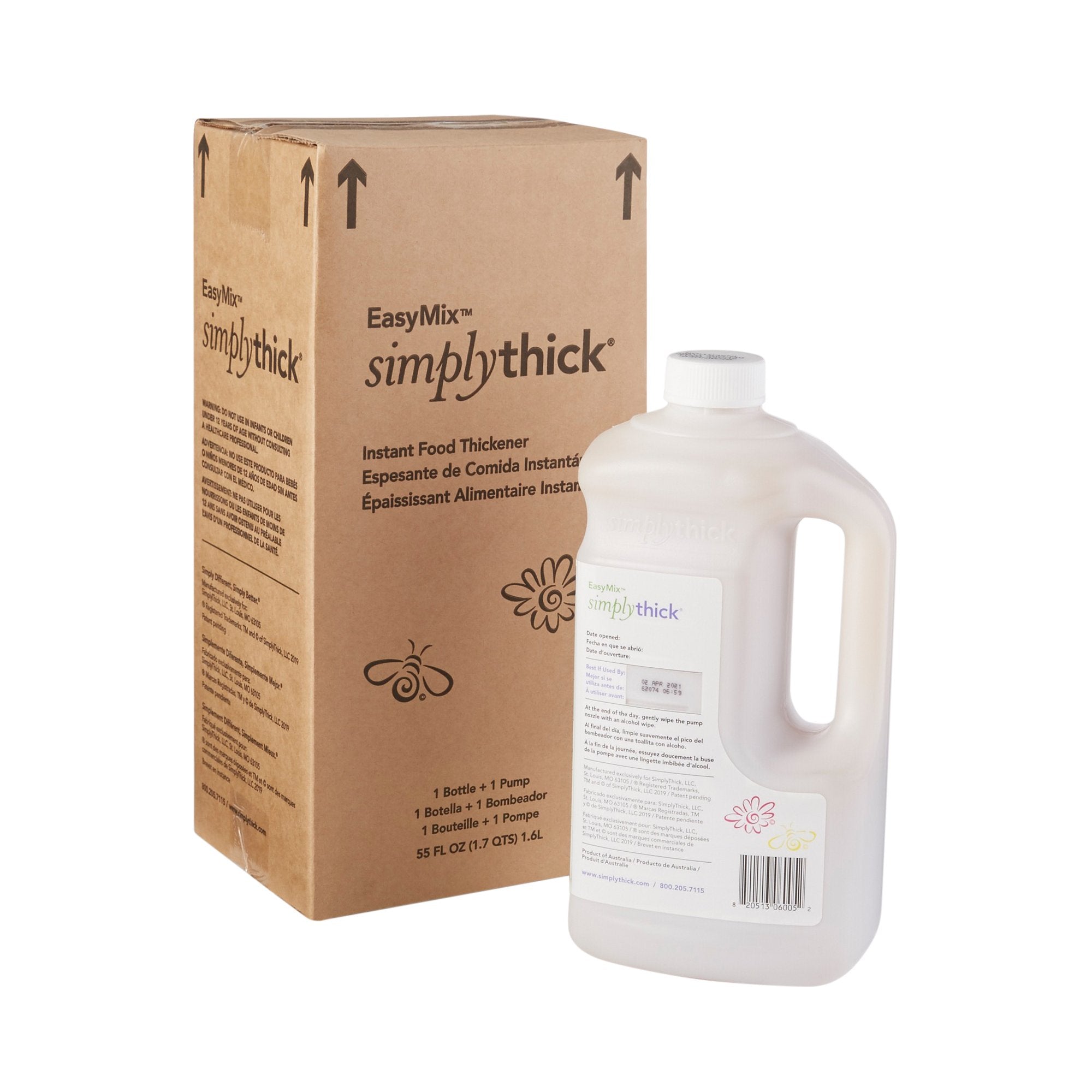 SimplyThick EasyMix Gel Thickener, 1.6L Pump Bottle - IDDSI Level 2