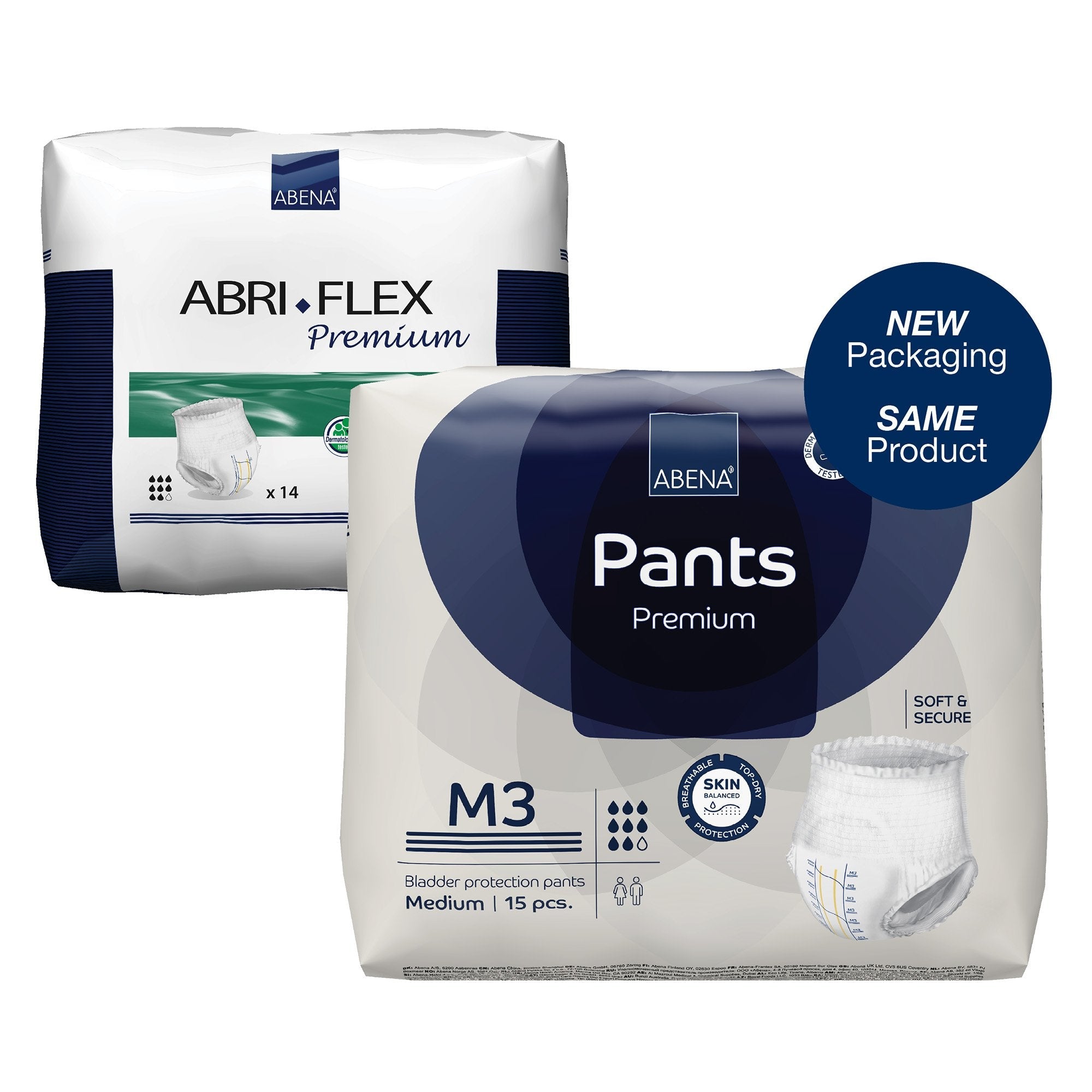 Abena® Premium Pants M3 Medium - Unisex Incontinence Briefs 15-Pack