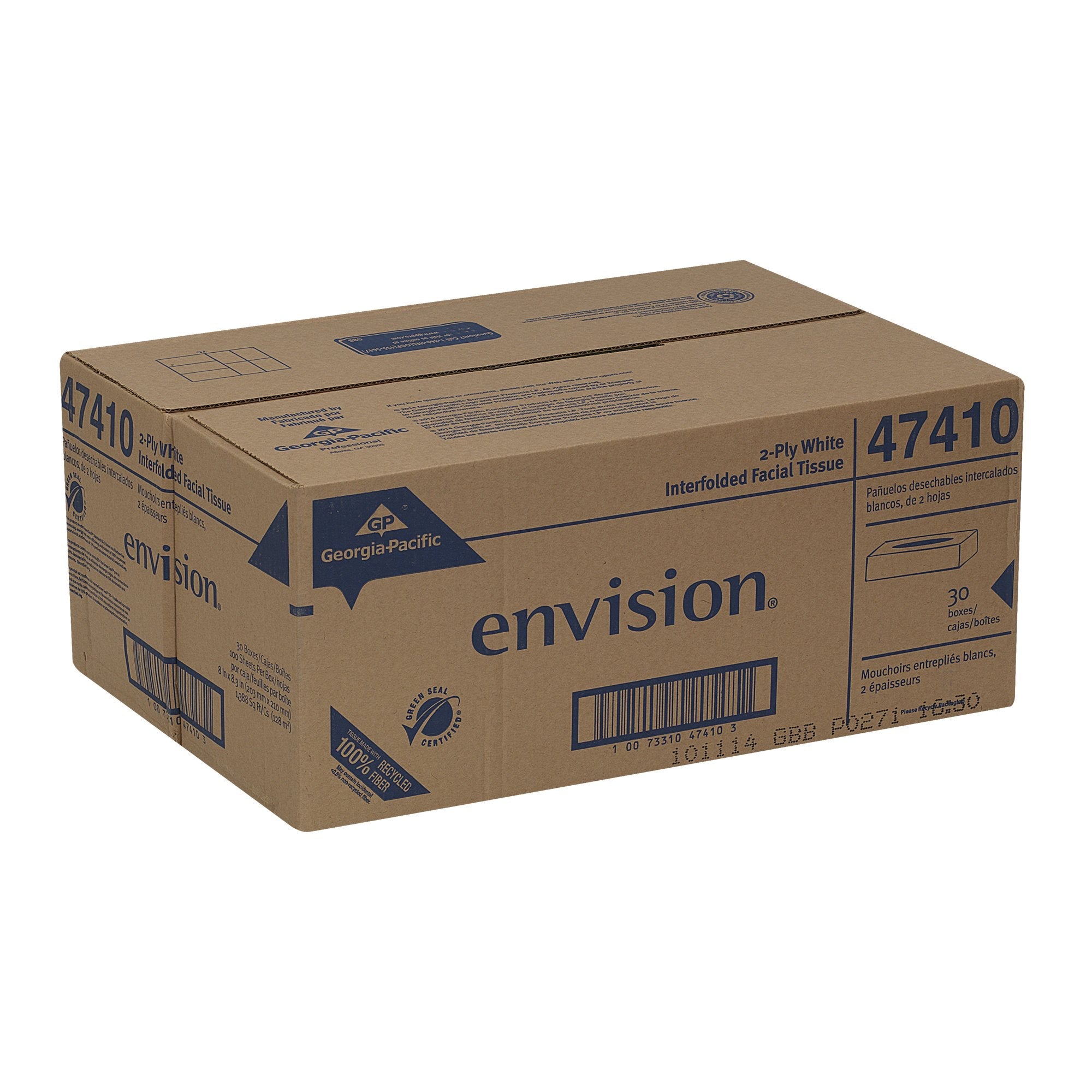 Envision Facial Tissue White 8 X 8-3/10 Inch (1 Unit)