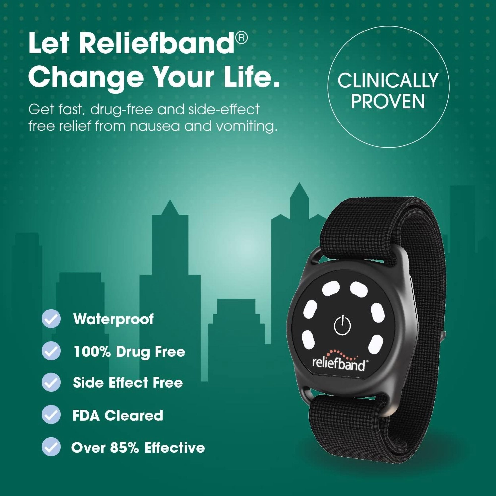 Reliefband® Sport Nausea Relief Wrist Band, Black (24 Units)