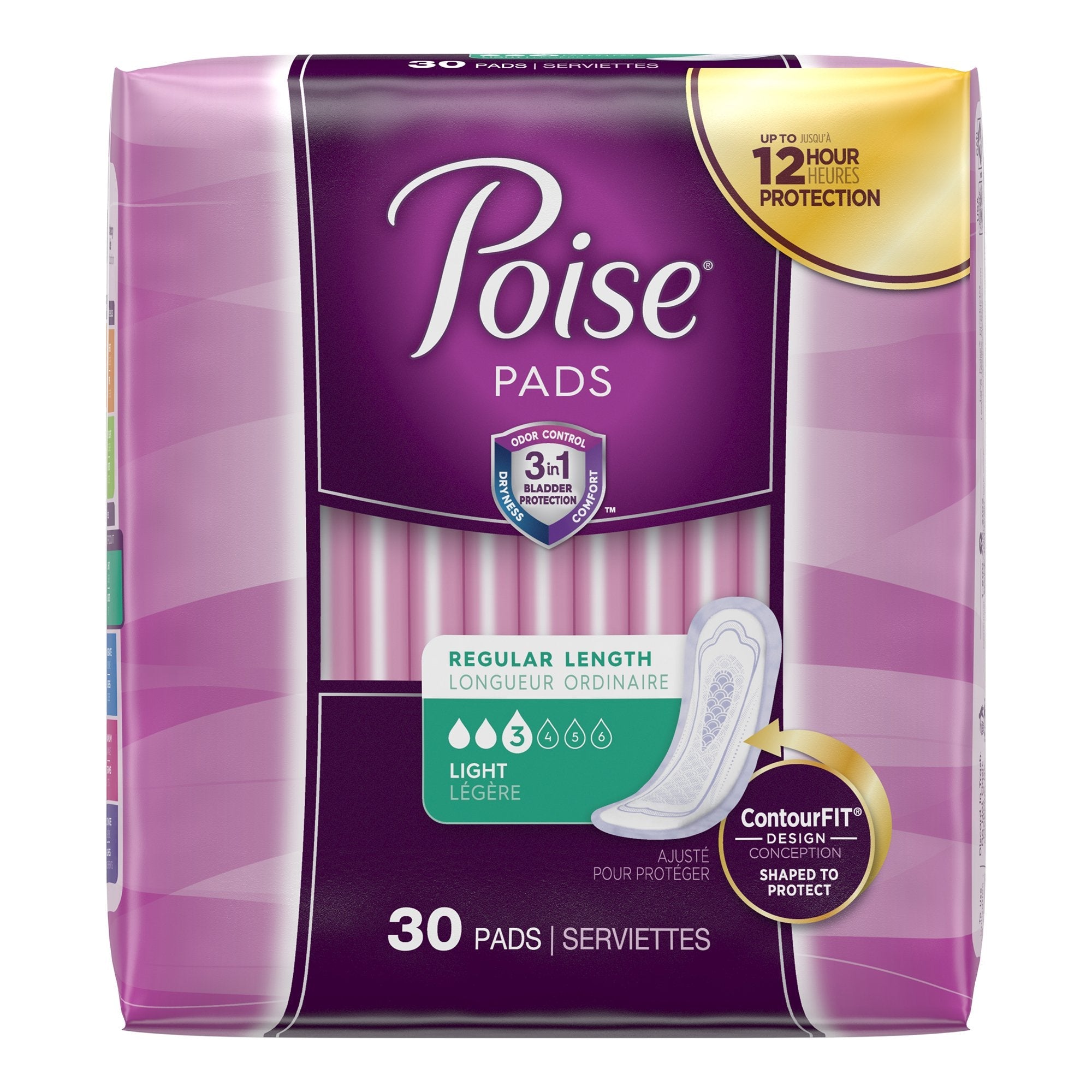 Poise Bladder Control Pads, Light Absorbency, Regular Length (120 Units)