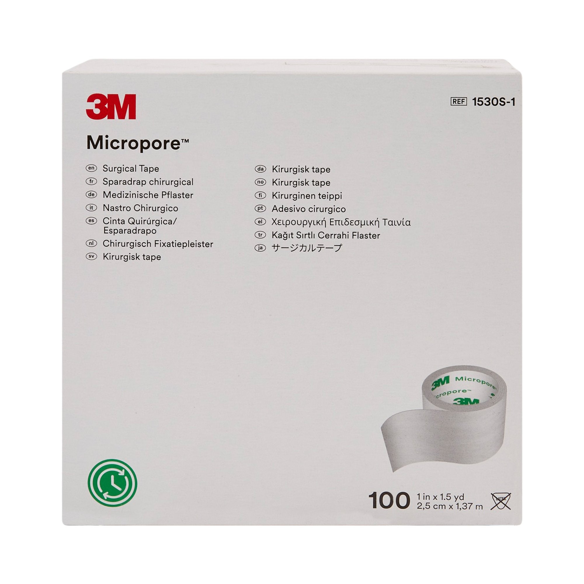 3M™ Micropore™ Paper Medical Tape, 1 Inch x 1-1/2 Yard, White (100 Units)