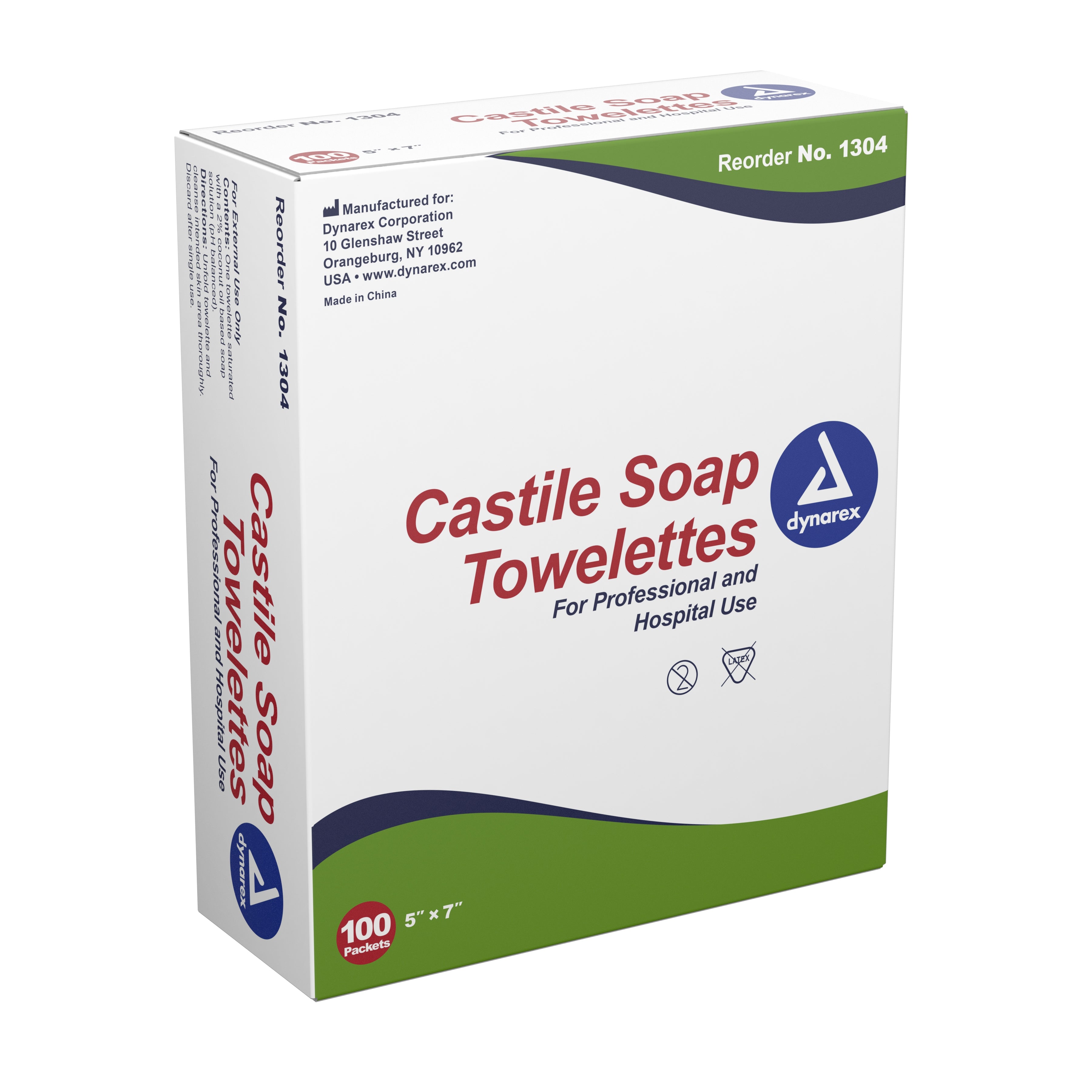 dynarex® Scented Castile Soap Towelettes, Individual Packets (100 Units)