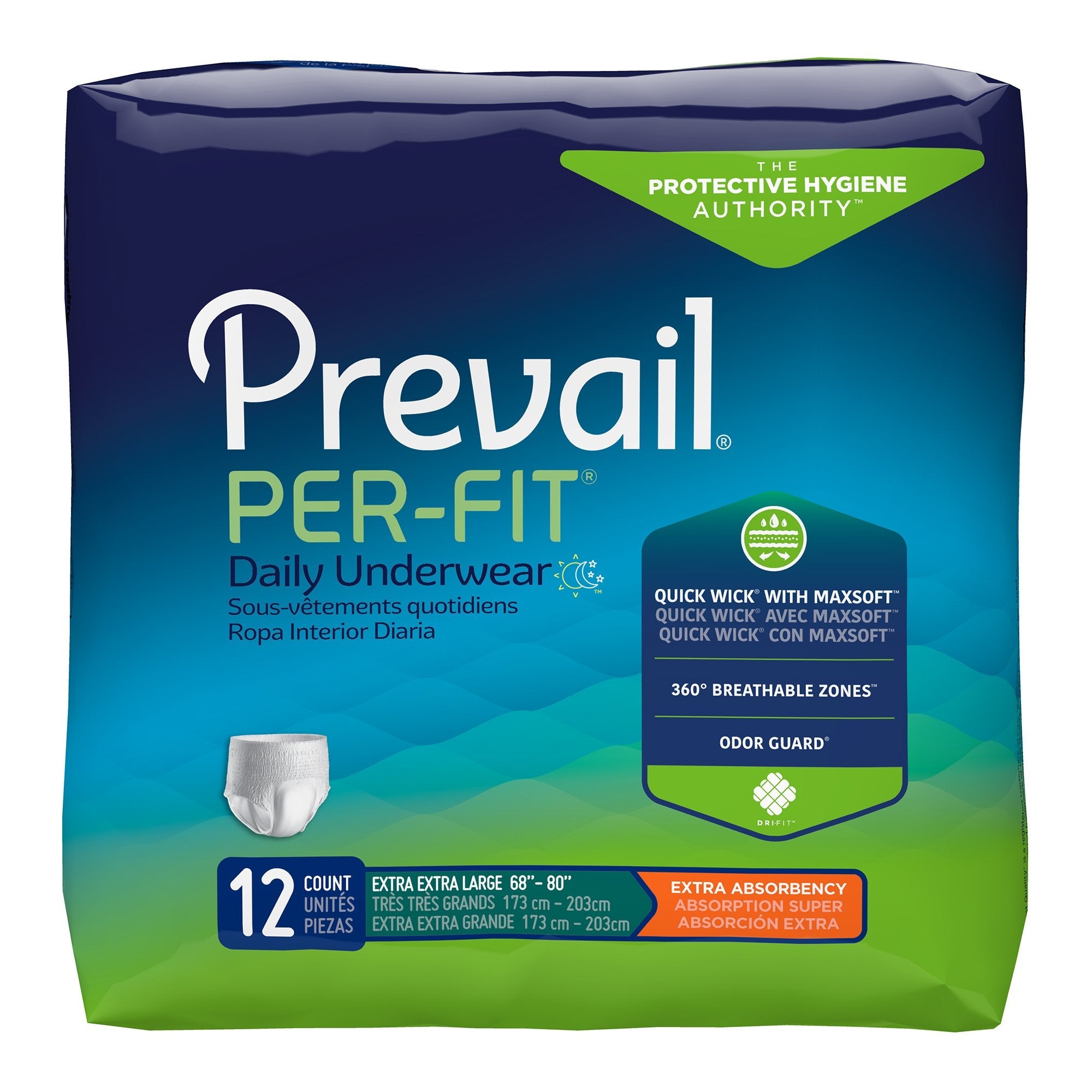 Prevail® Per-Fit® Extra Absorbent Underwear, 2X-Large (12 Units)