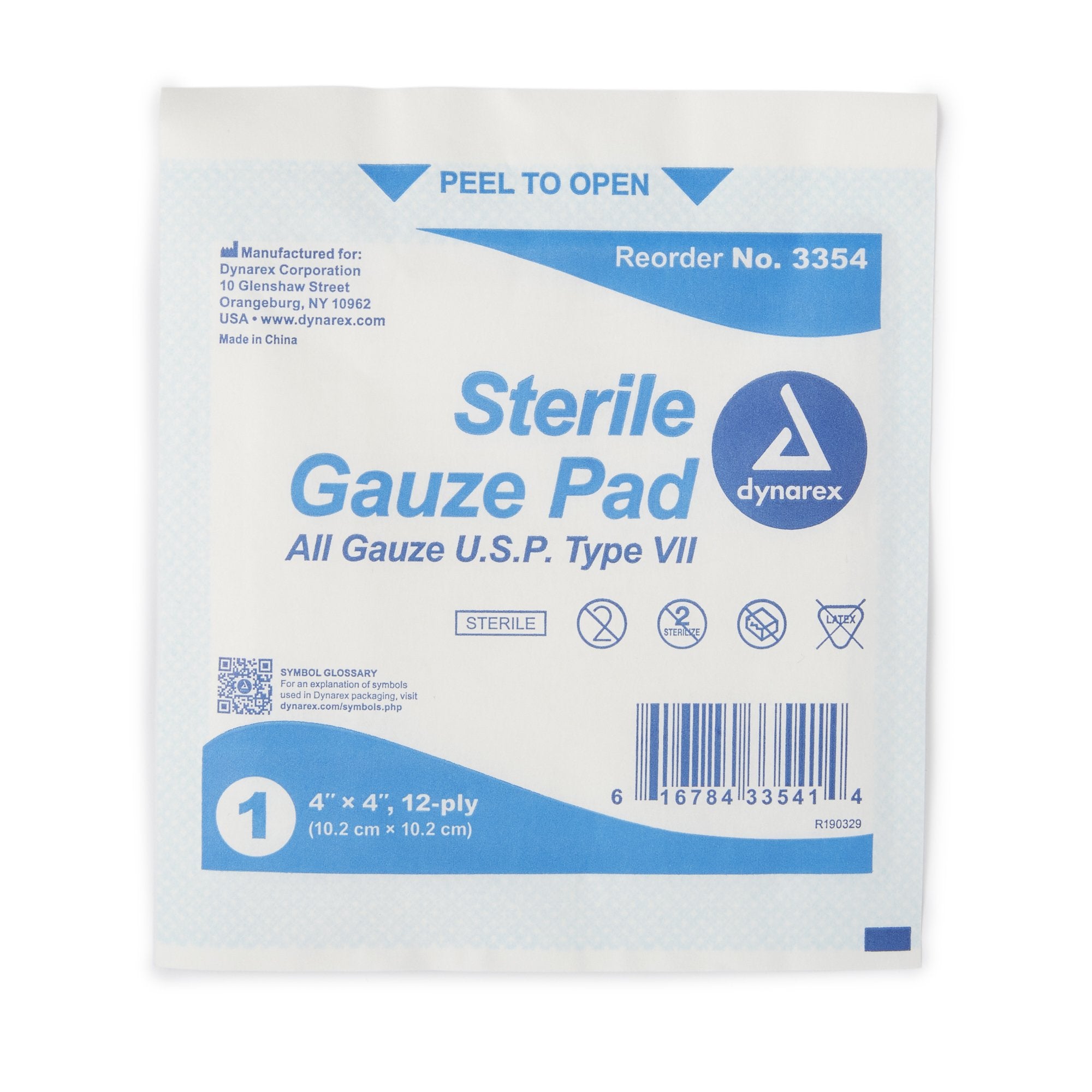 Dynarex® Sterile Gauze Sponge, 4 x 4 Inch (1 Unit)