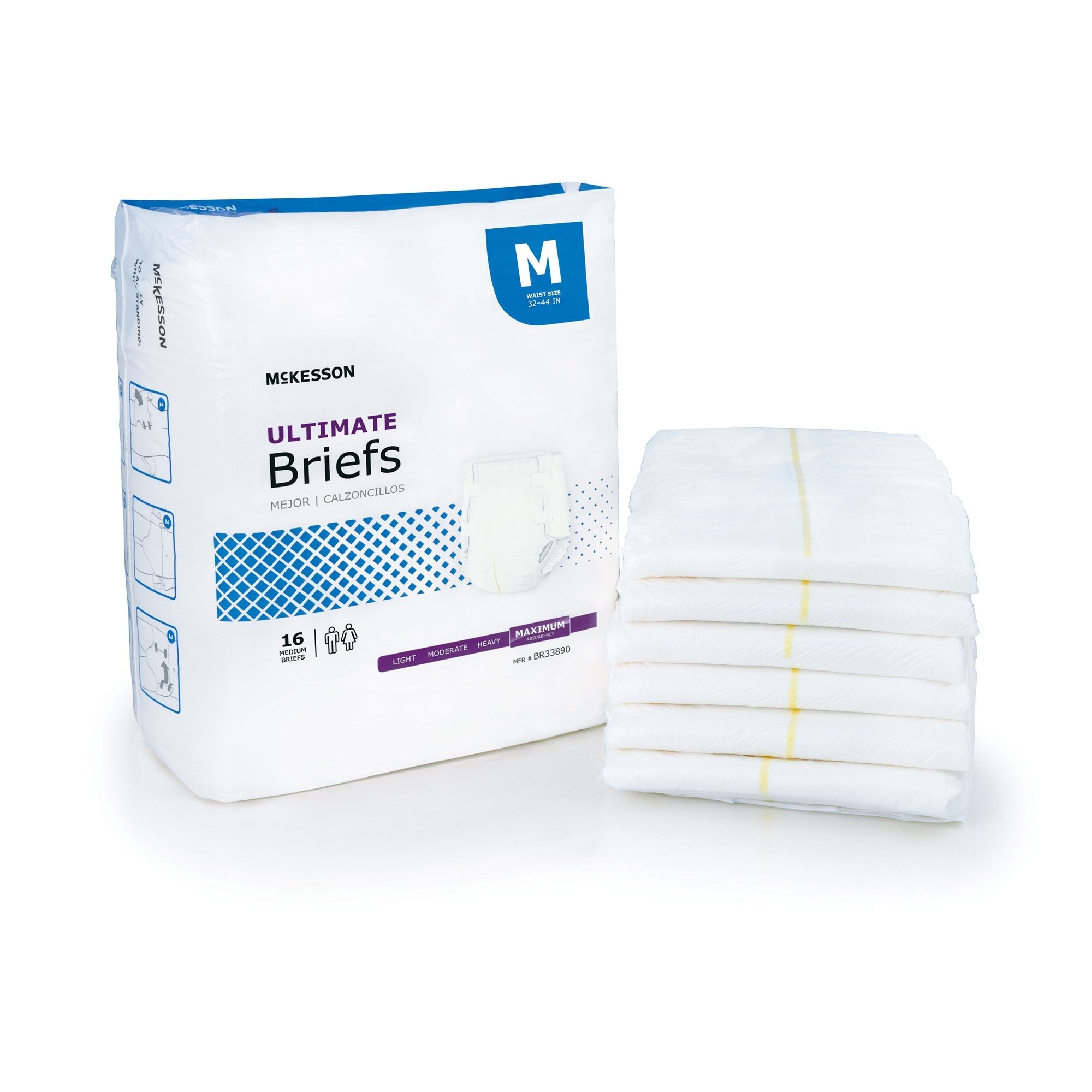 McKesson Ultimate Maximum Absorbency Incontinence Brief, Medium (16 Units)