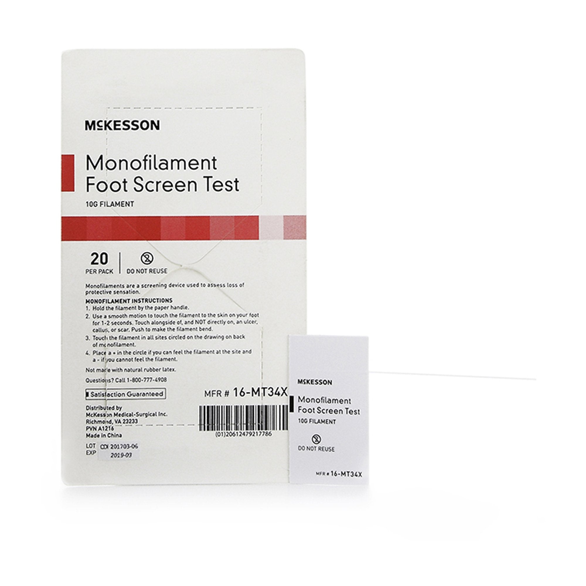 McKesson Monofilament Sensory Test - Diabetic Foot Ulcer Screening Tool, 20-Pack