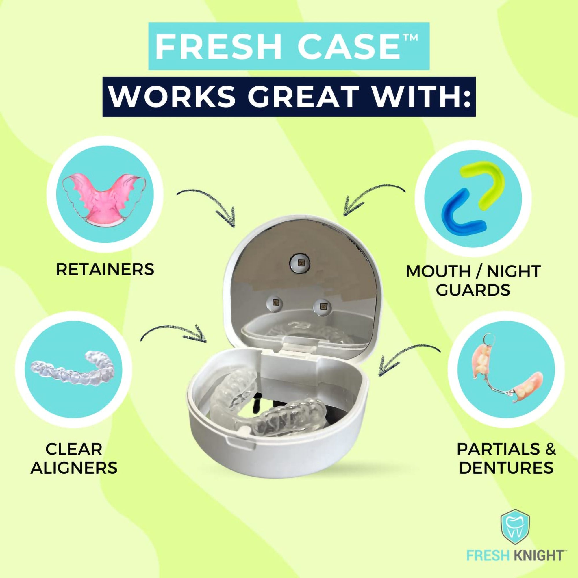 Fresh Knight™ Fresh Case™ UV Retainer Case, White (1 Unit)