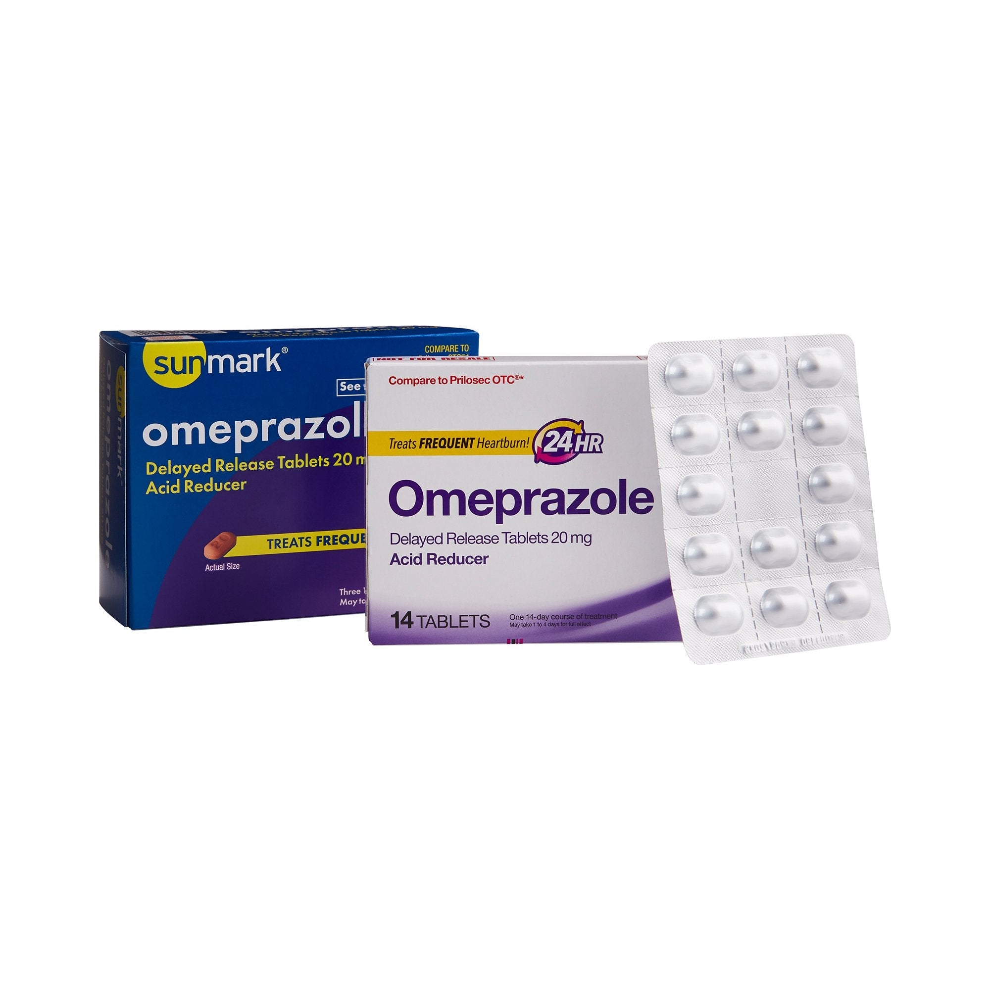 Sunmark® Omeprazole 20mg Delayed-Release Antacid, 42 Tablets