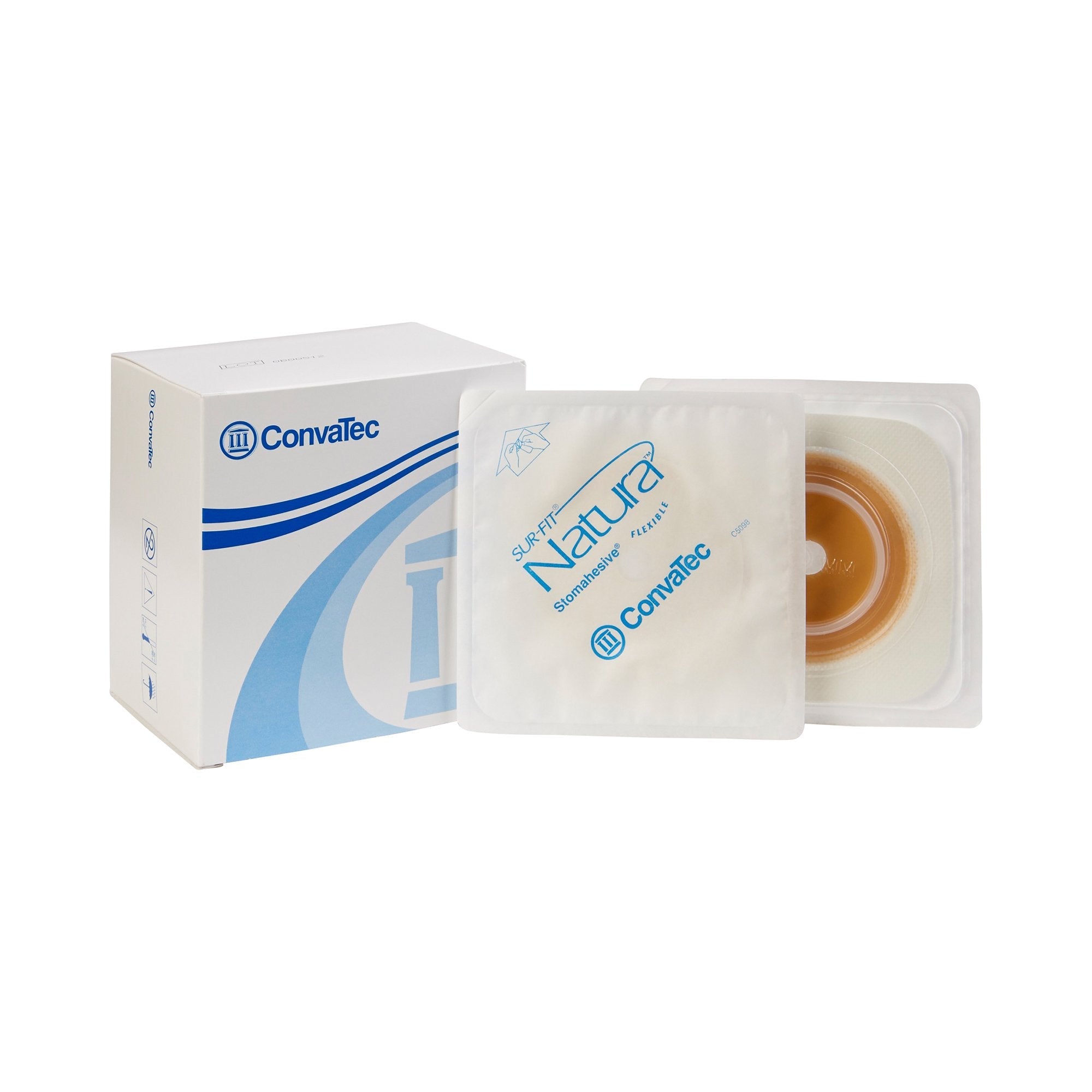 Sur-Fit Natura® Colostomy Barrier With Up to 1-1¼ Inch Stoma Opening, White (10 Units)