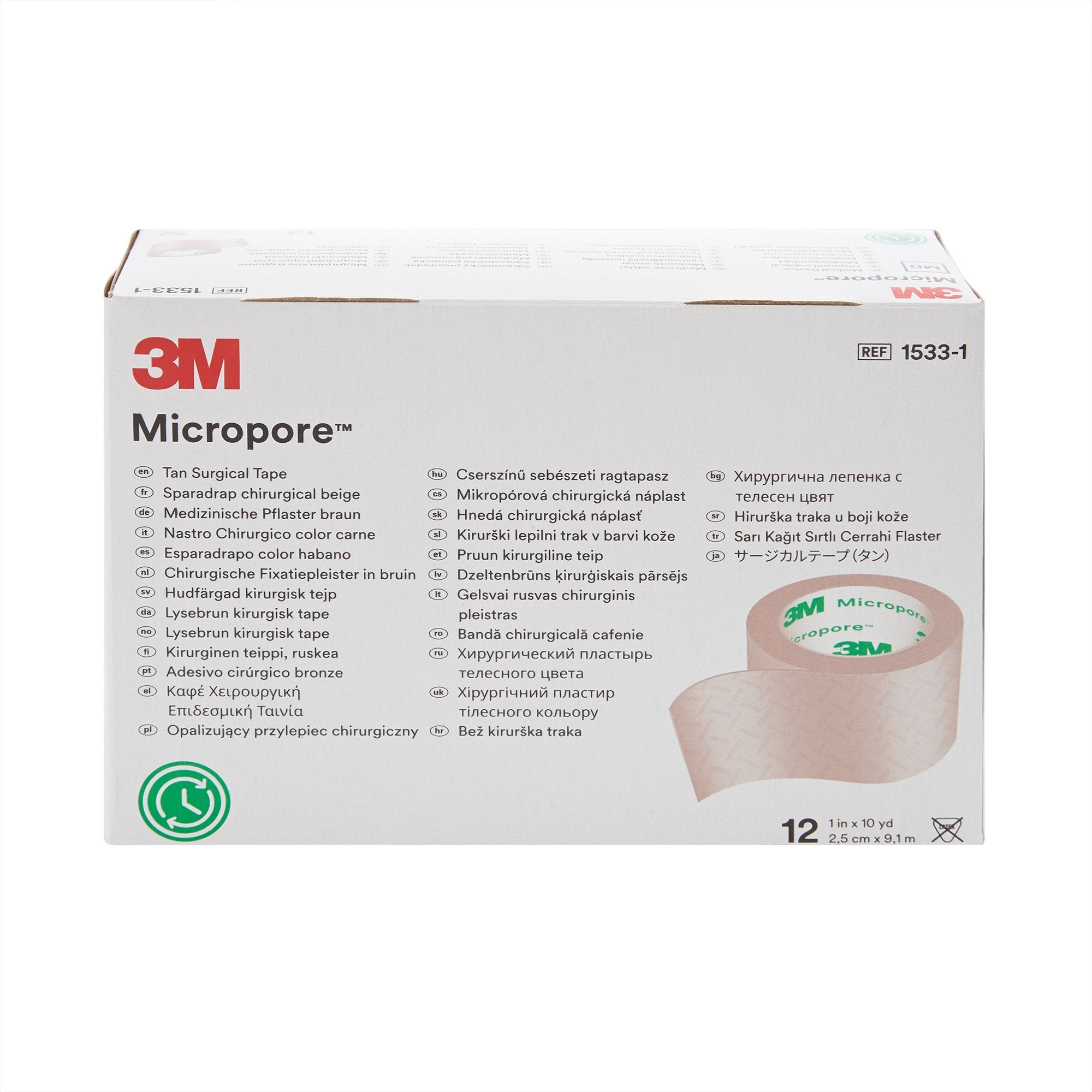 3M™ Micropore™ Paper Medical Tape, 1 Inch x 10 Yard, Tan (12 Units)