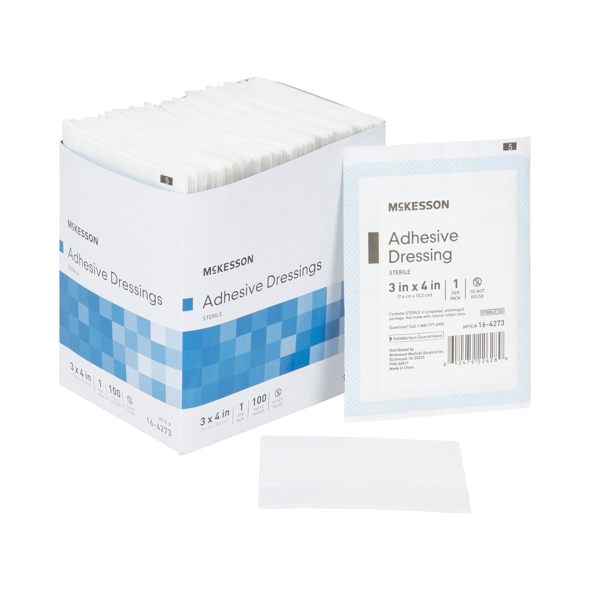 McKesson White Adhesive Dressing, 3 x 4 Inch (100 Units)