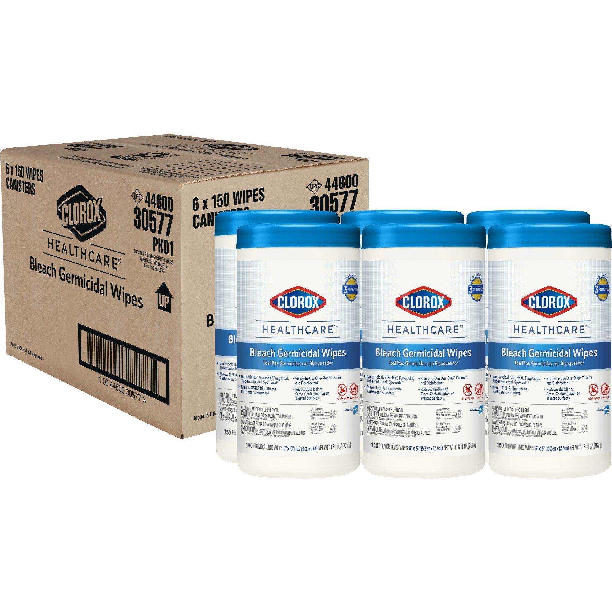 Clorox Healthcare® Surface Disinfectant Cleaner, 150 Wipes per Canister (1 Unit)