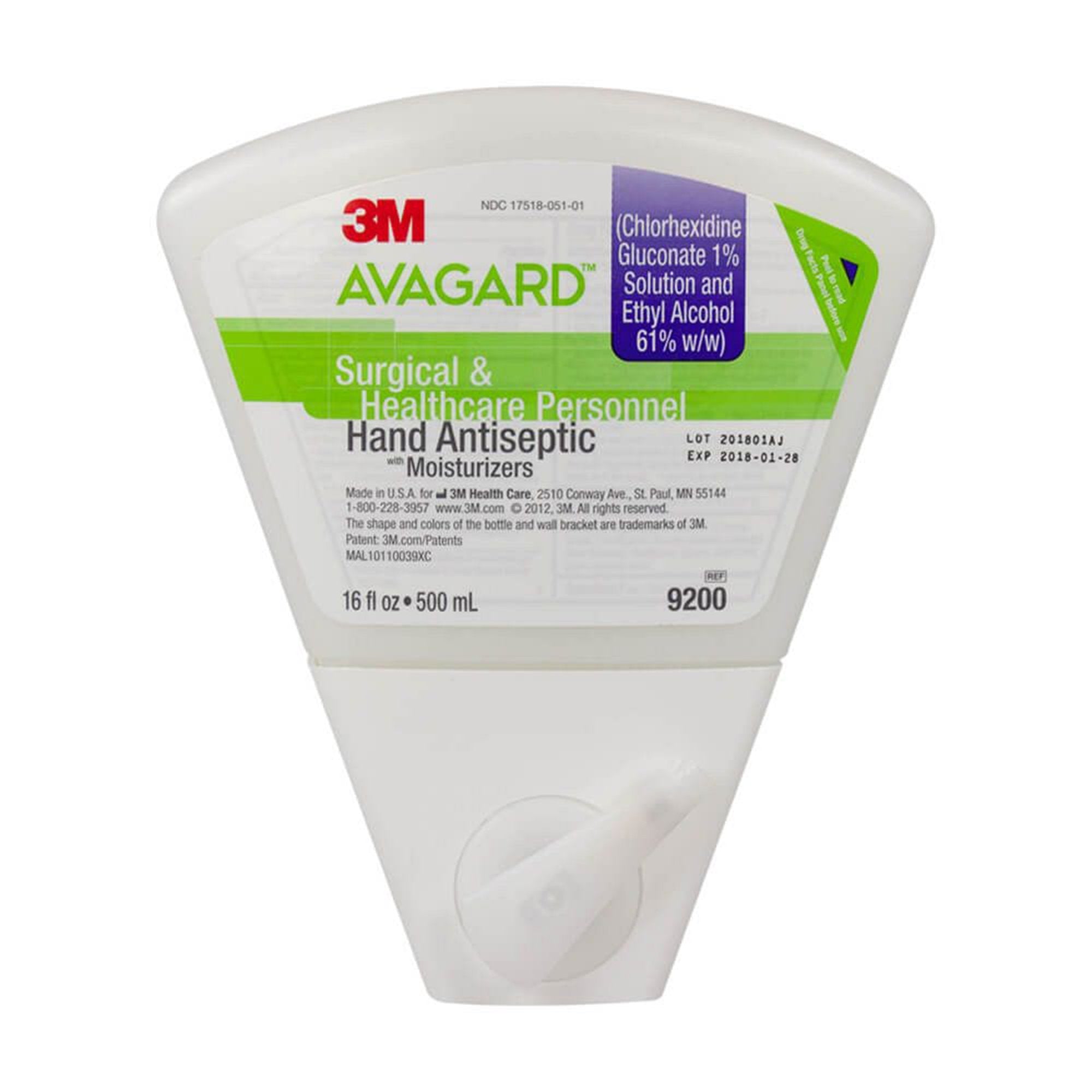 3M Avagard Surgical Scrub Dispenser Refill Bottle, 1% Chlorhexidine Gluconate, 61% Ethyl Alcohol (1 Unit)