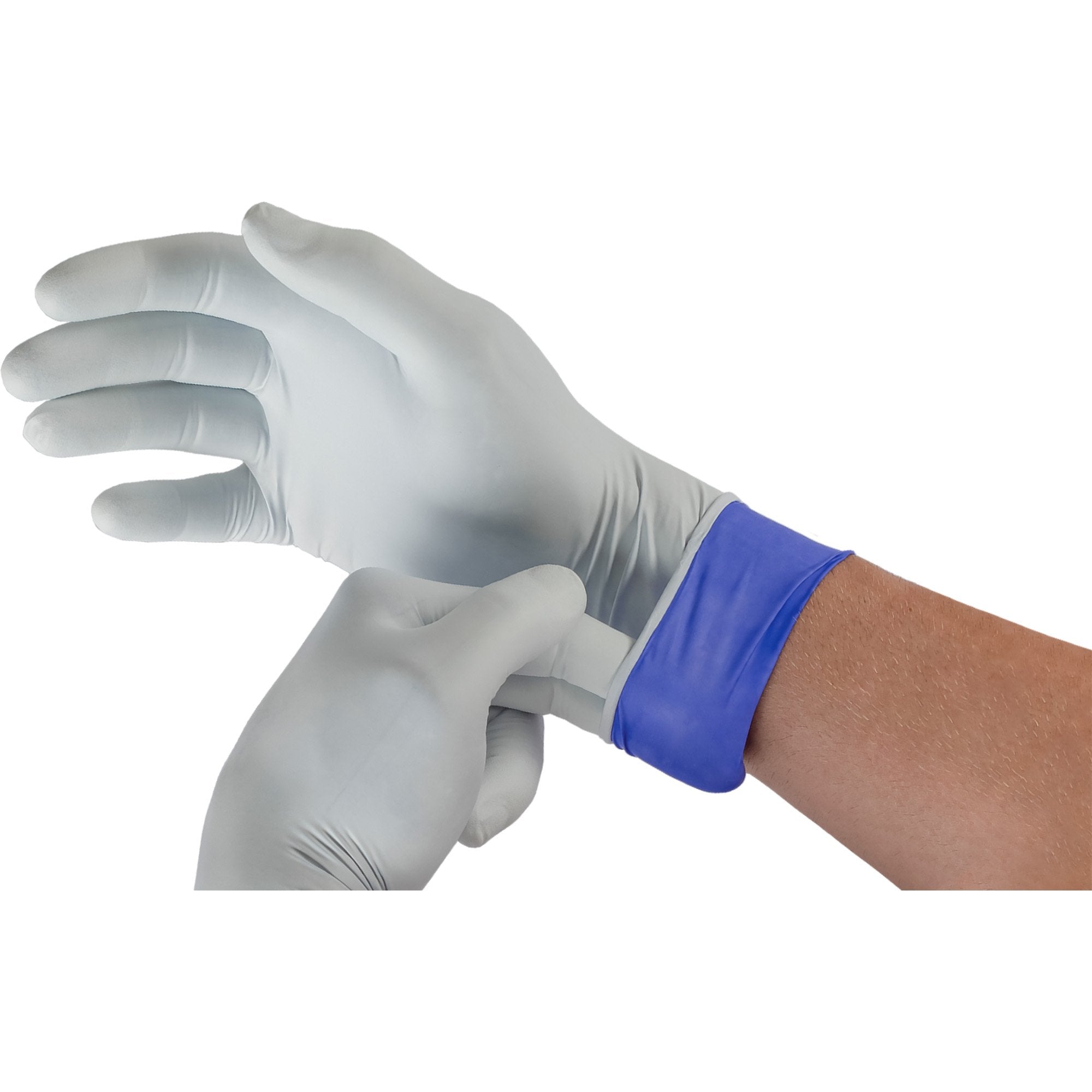 LifeStar™ EC Nitrile Extended Cuff Length Exam Glove, Medium, White / Blue (1000 Units)