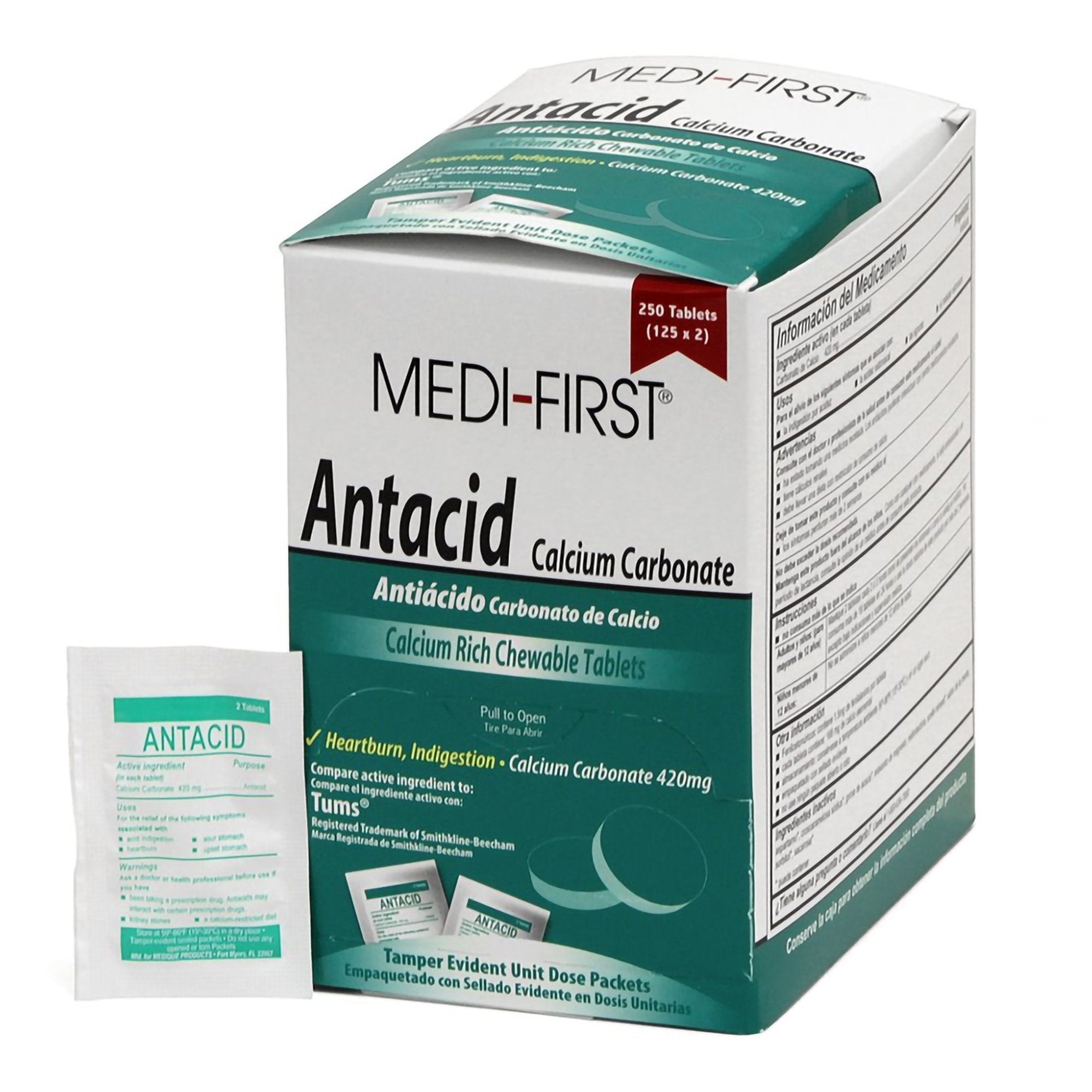 Medi-First® Calcium Carbonate Antacid (125 Units)