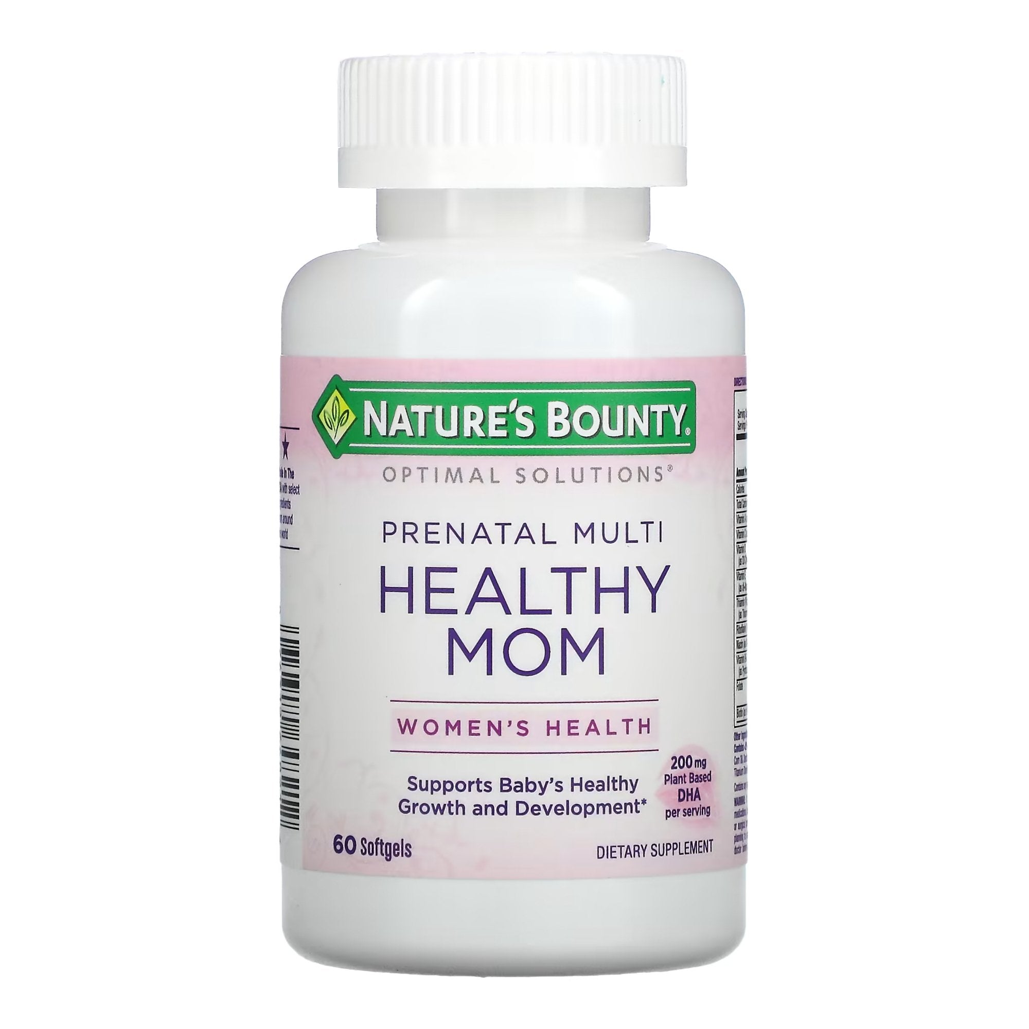 Prenatal Supplement Nature's Bounty® Healthy MOM 200 mg Strength Softgel 60 per Bottle (1 Unit)