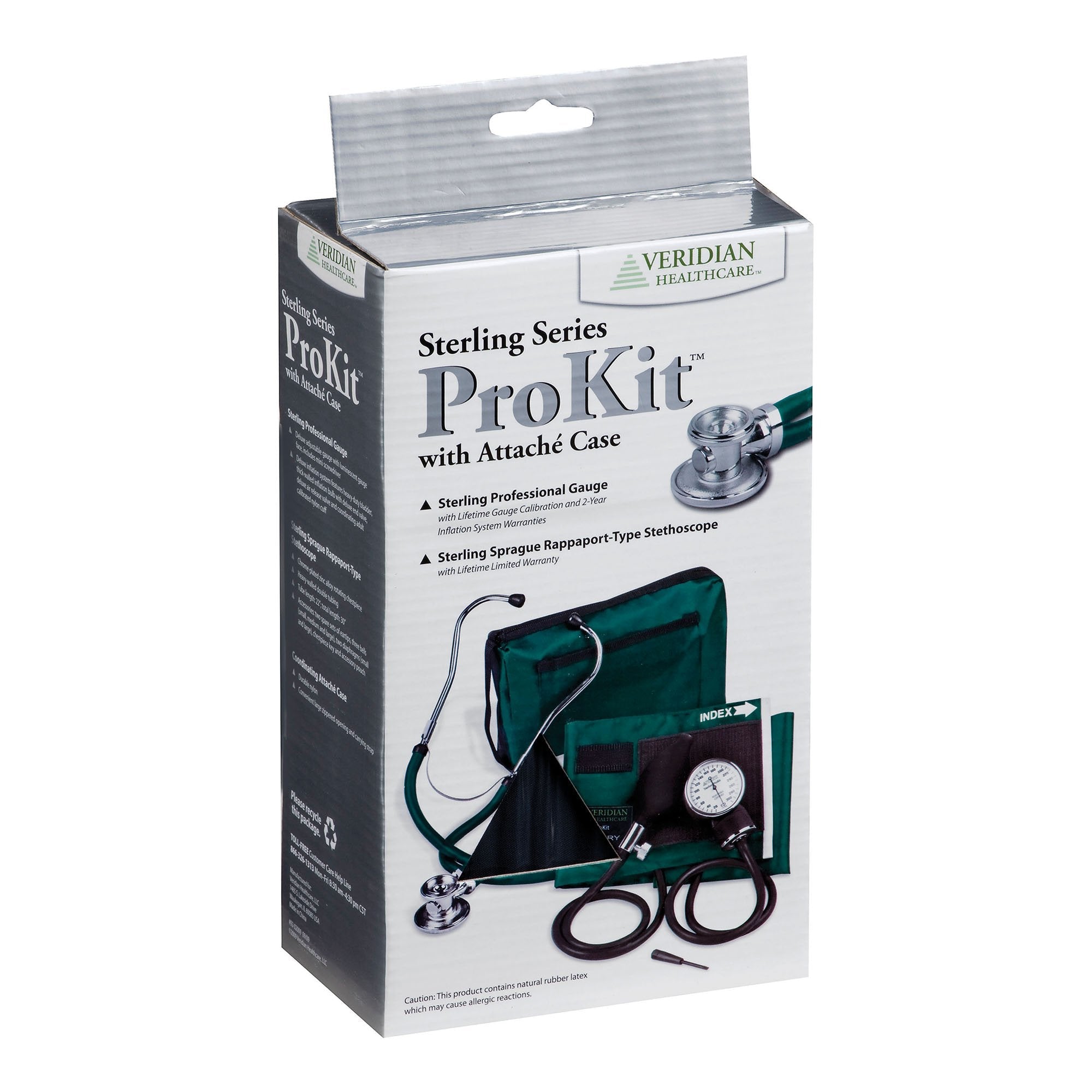 Sterling Series ProKit™ Aneroid Sphygmomanometer with Stethoscope, Hunter Green (1 Unit)