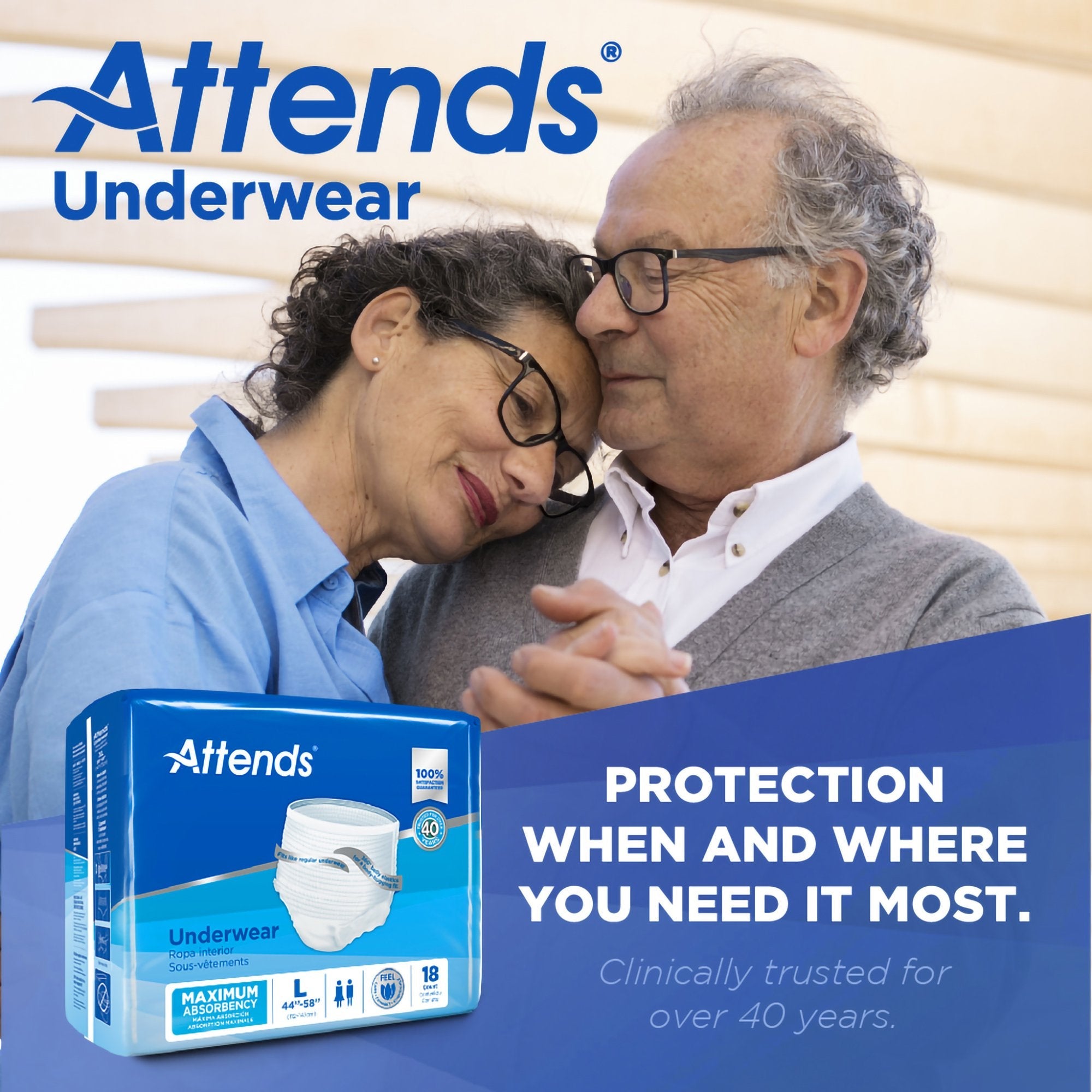 Attends® Extra Absorbency Underwear, Large (4 Units)