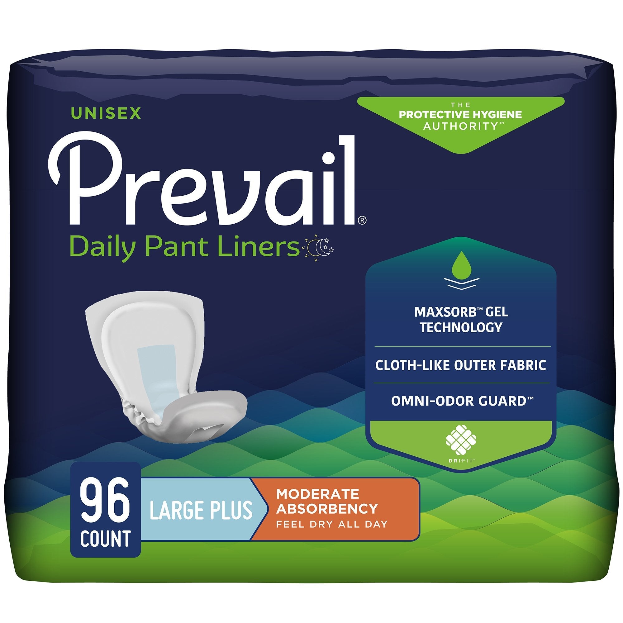 Prevail® Daily Pant Liners 28" - Moderate Absorbency Bladder Control (96ct)